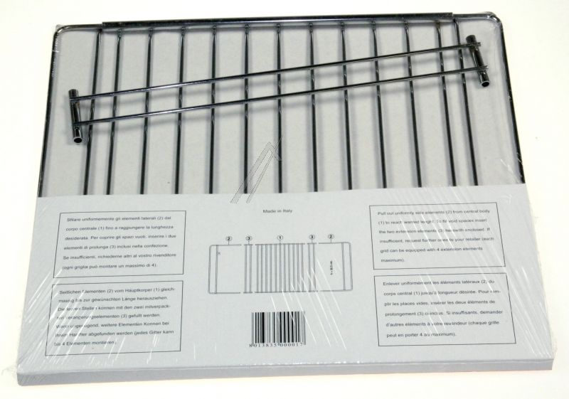 COM Backofenrost - Grillrost passend für universal ausziehbar 35 - 56 x 32 cm