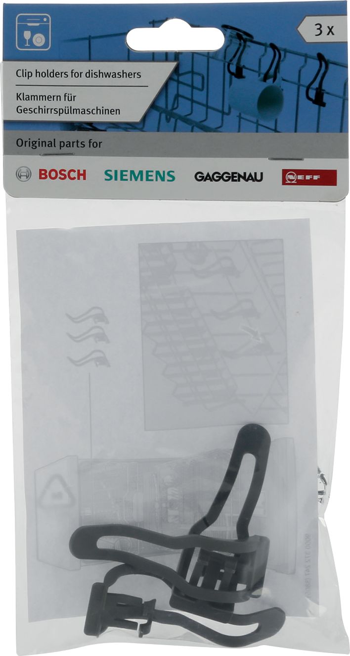 BSH Bosch Siemens 10001629 Klammer - Kleinteilehalter, 3 stück