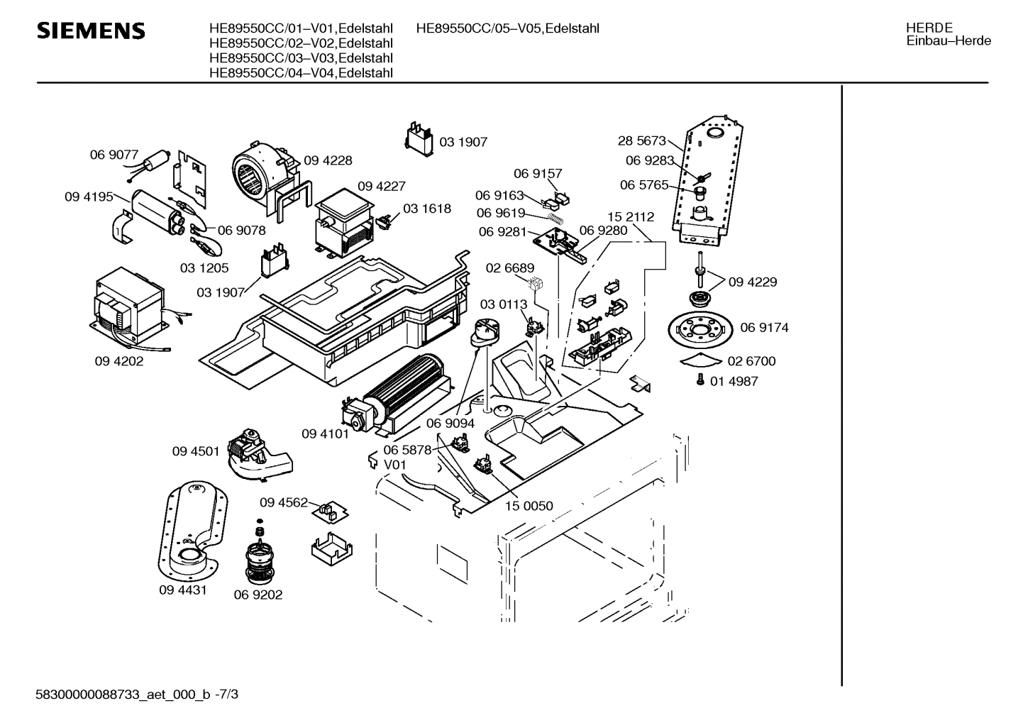 Explosionszeichnung Siemens HE89550CC/03