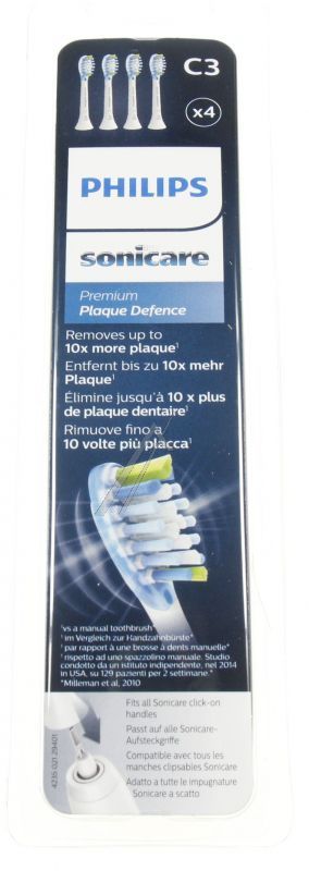 Philips Saeco HX904417 Zahnbürste - Sonicare premium plaque control ersatzzahnbürsten weiss, 4 stk.