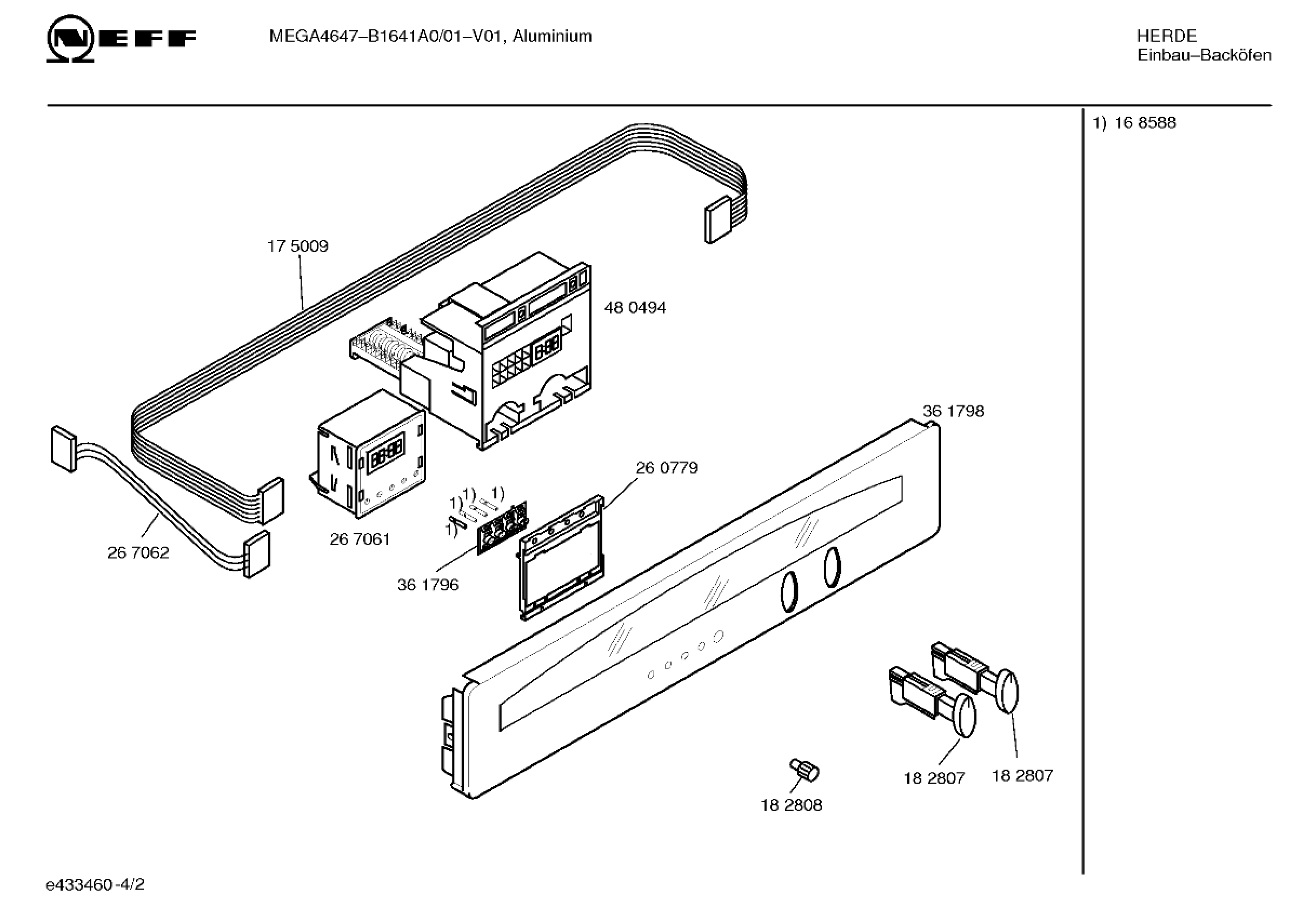 Explosionszeichnung Neff B1641A0/01 MEGA 4647 Trend Aluminium