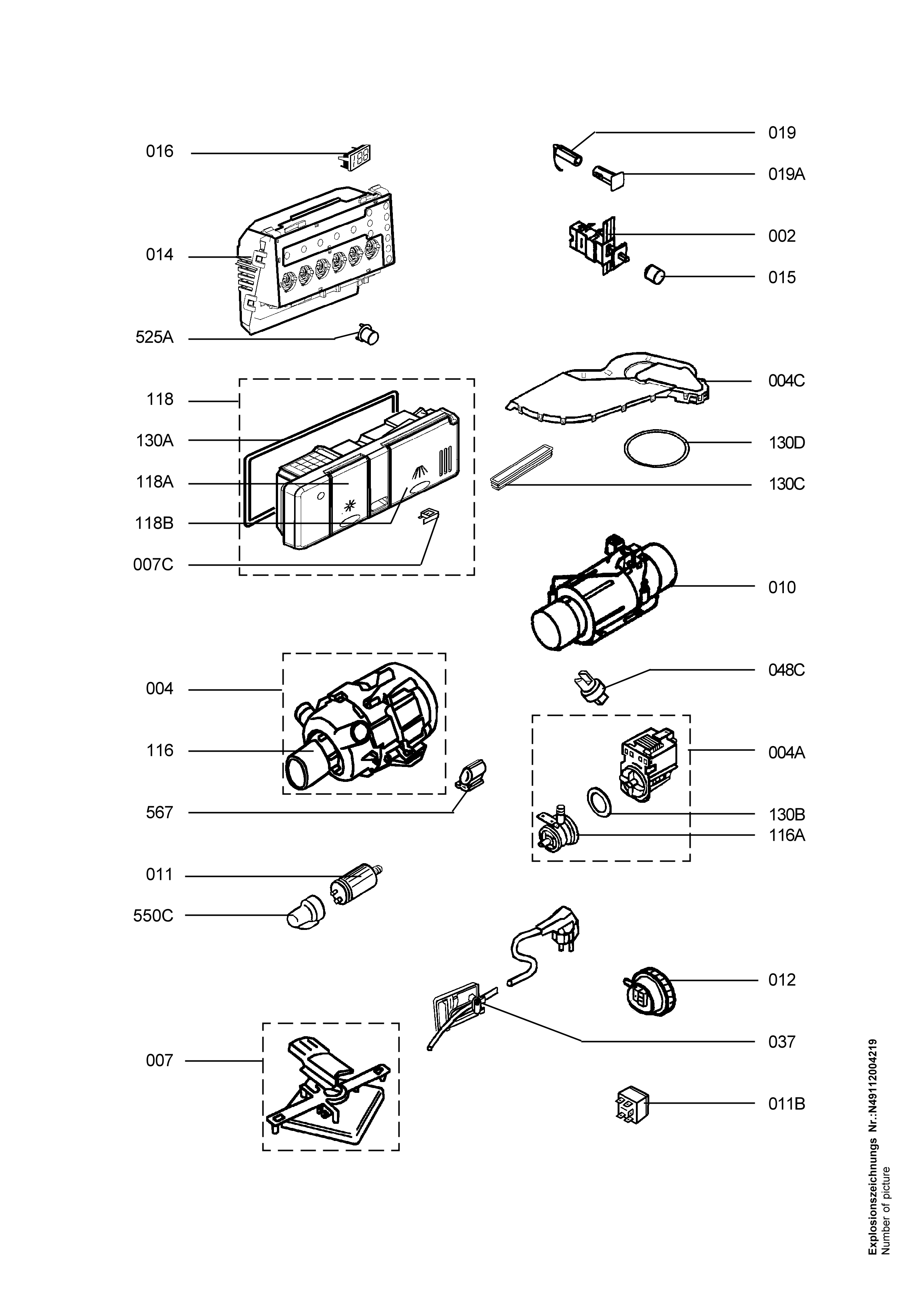 Explosionszeichnung AEG 91123511201 ESI6242W