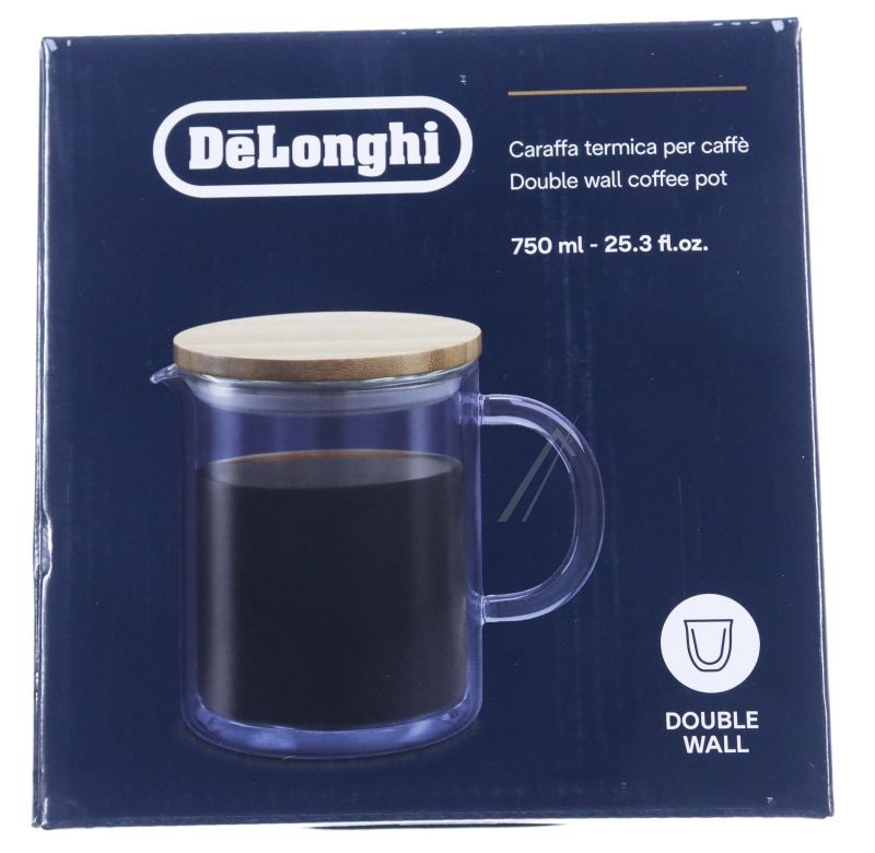 Delonghi AS00006436 Glaskanne - Dlsc078 doppelwandige kaffeekanne, 750 ml