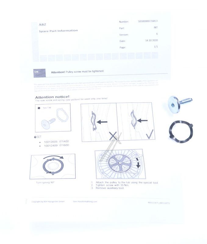 BSH Bosch Siemens 10012605 Feder - Feder