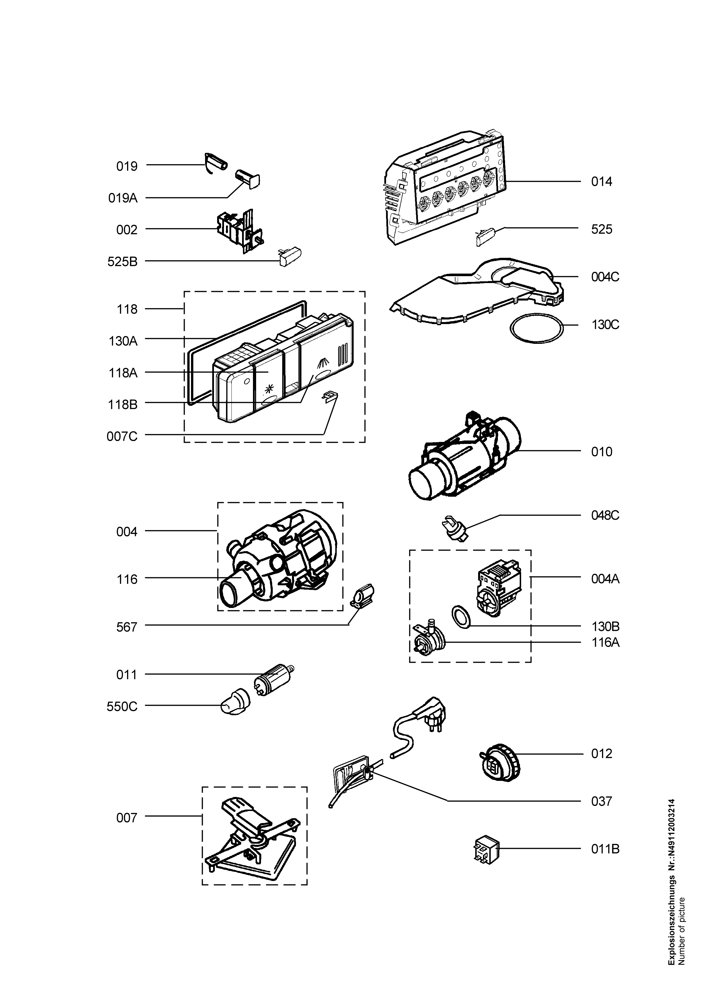 Explosionszeichnung AEG 91123513200 FAV44070IB