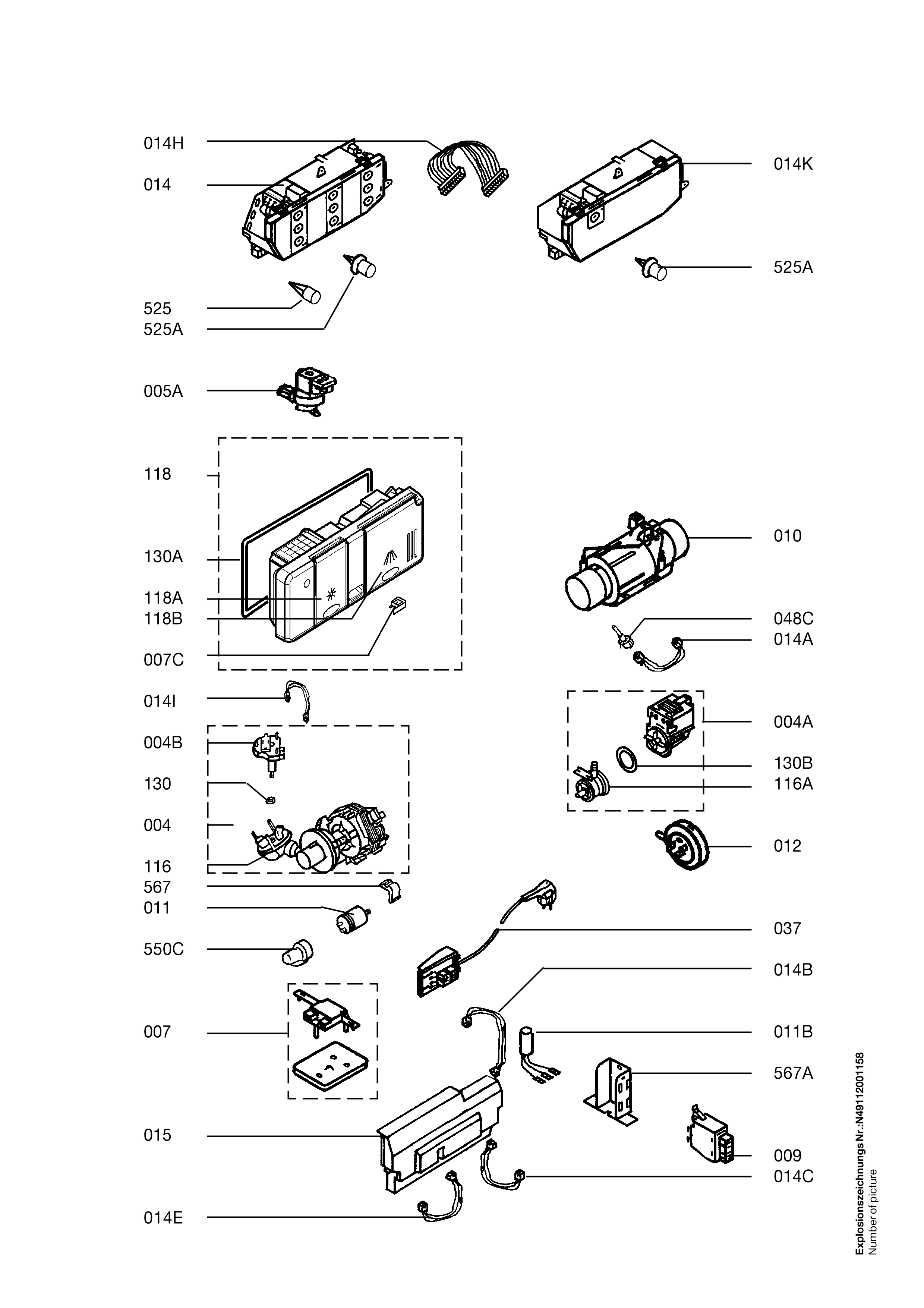 Explosionszeichnung AEG 91123444002 ESI662-K