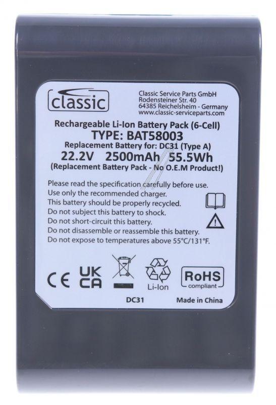 Akku für Staubsauger 22,2v-2500mah wie Dyson DC31 Ersatzteil