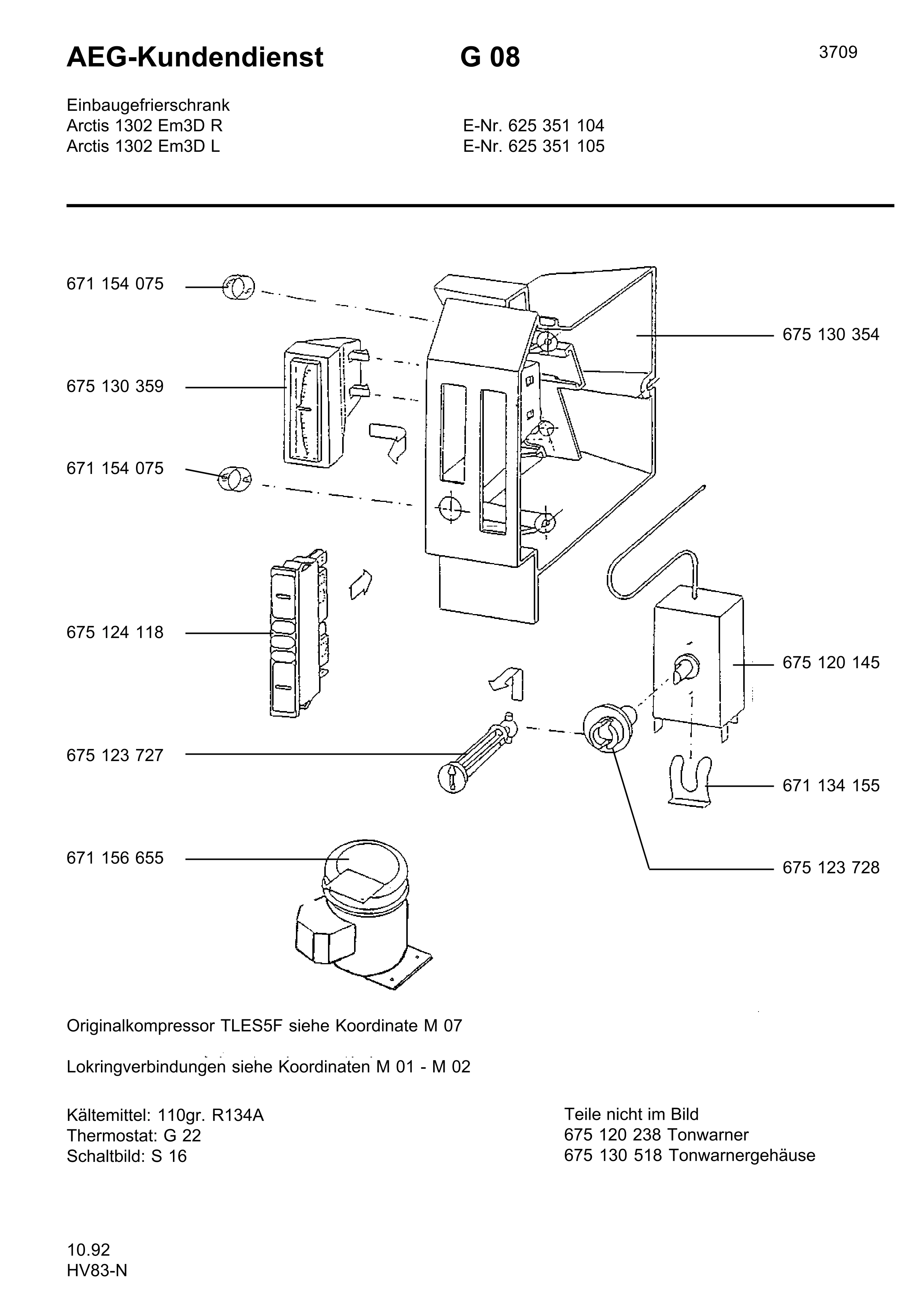 Explosionszeichnung AEG 62535110500 ARC1302 E-M3D (L)