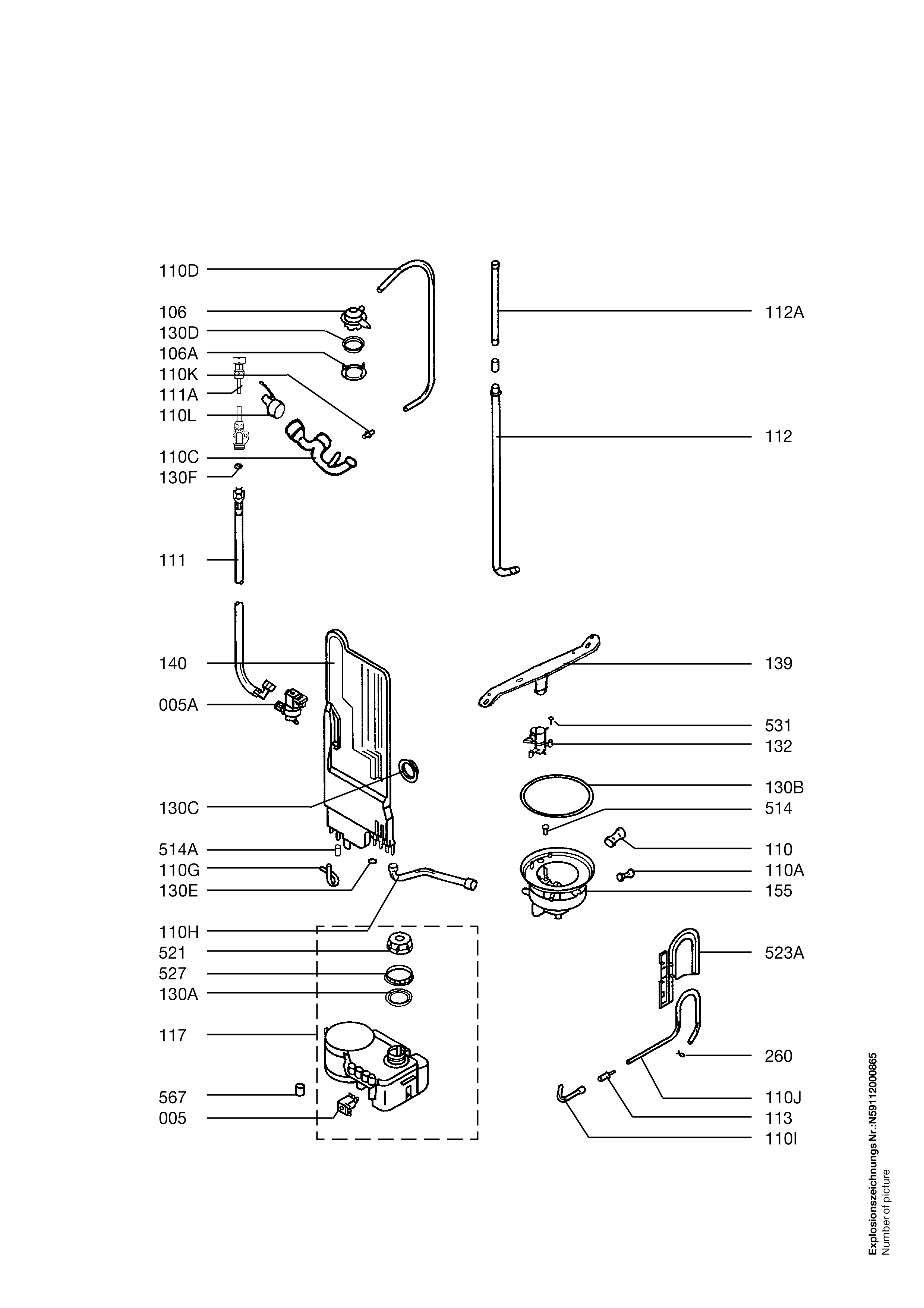 Explosionszeichnung AEG 91123605801 ESF641W
