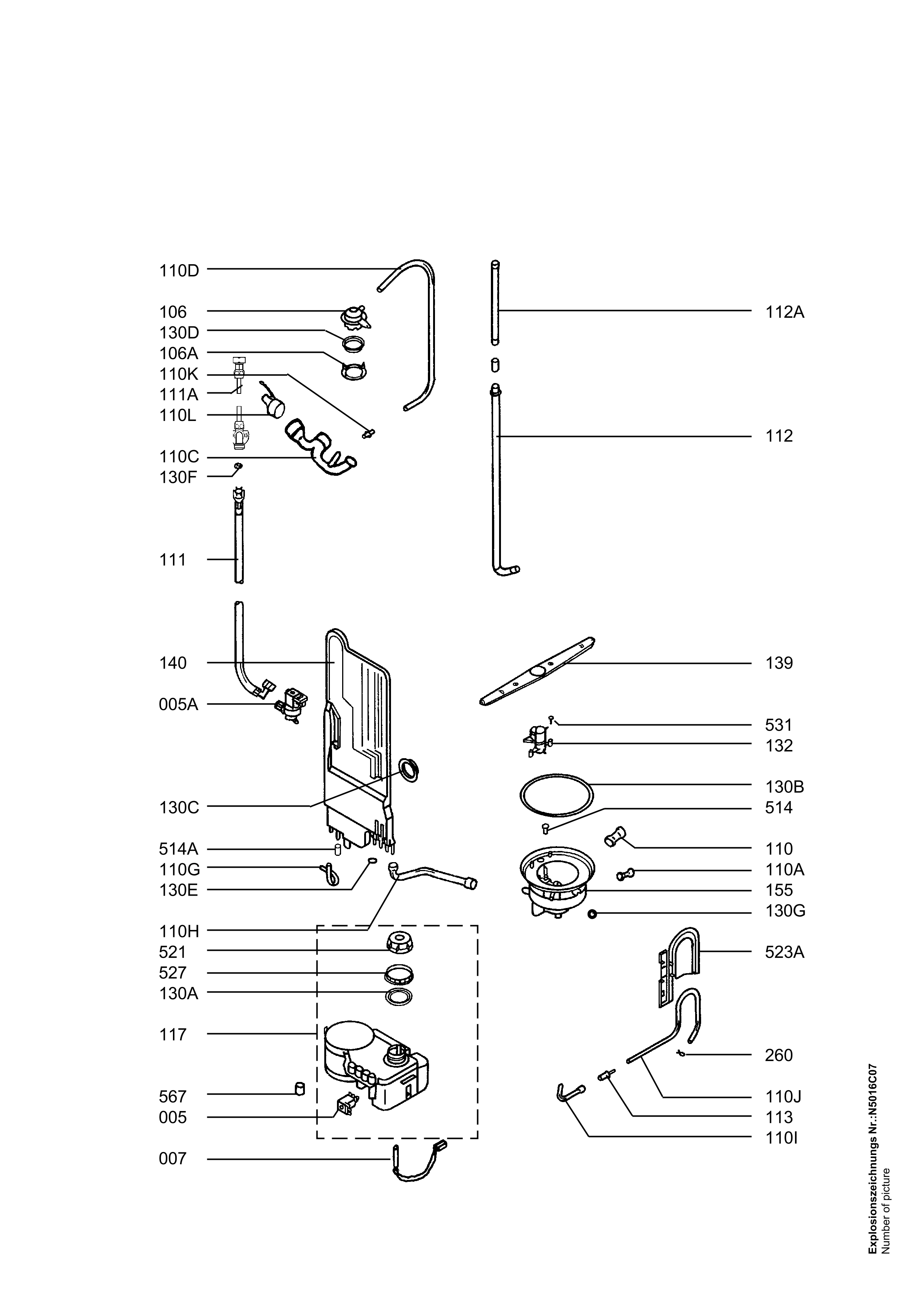 Explosionszeichnung AEG 91123444101 ESI662-X