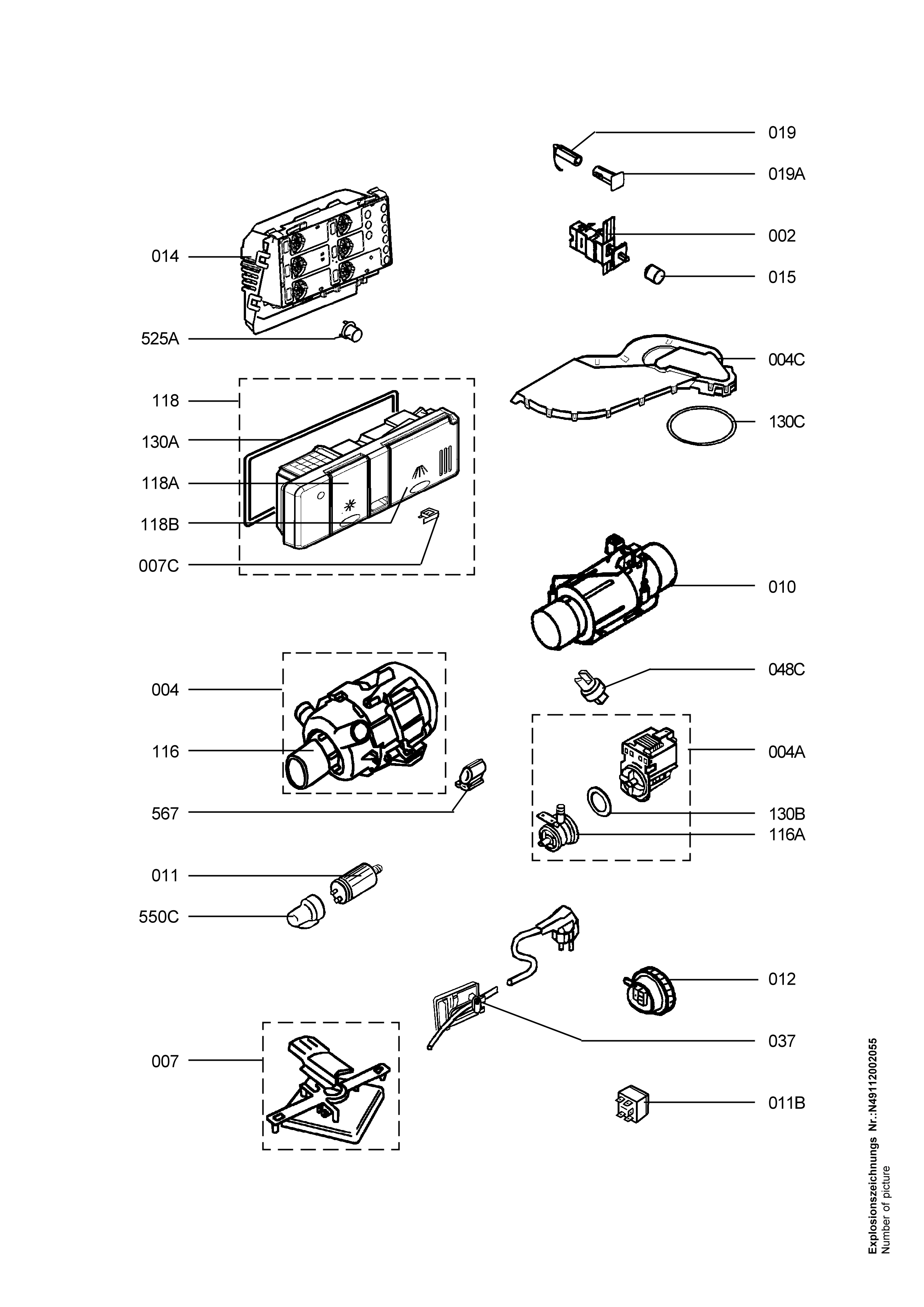Explosionszeichnung AEG 91123495500 FAV44060I-B
