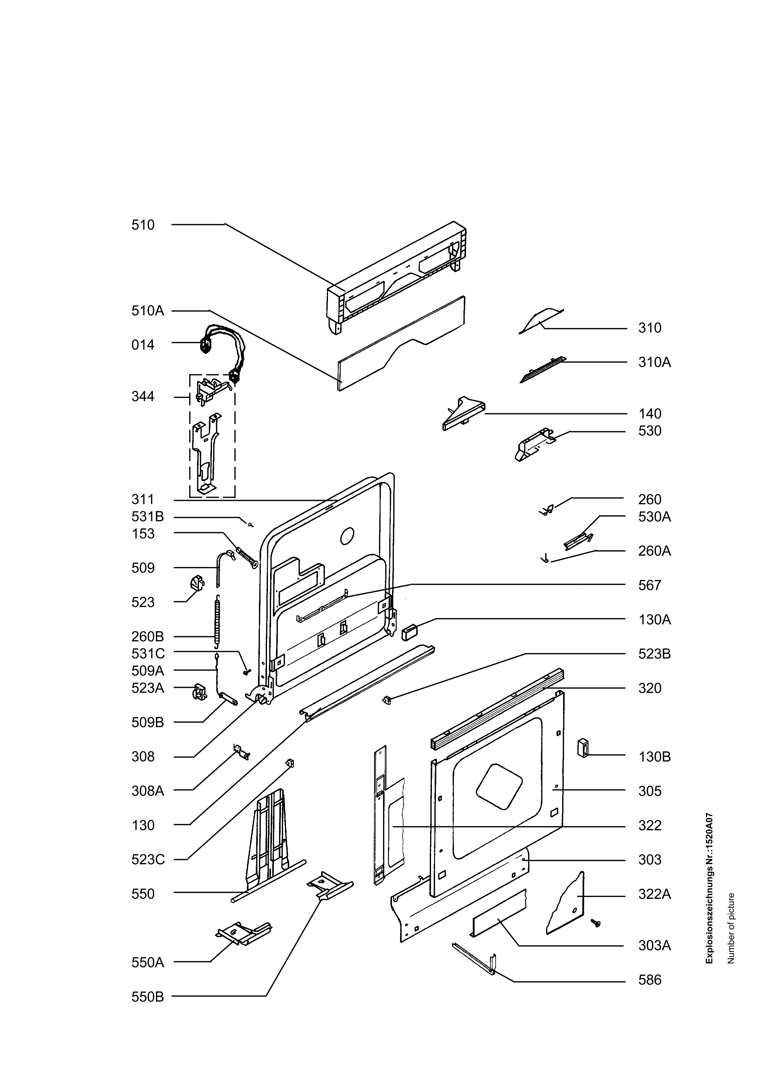 Explosionszeichnung AEG 91123435201 FAV5280IW