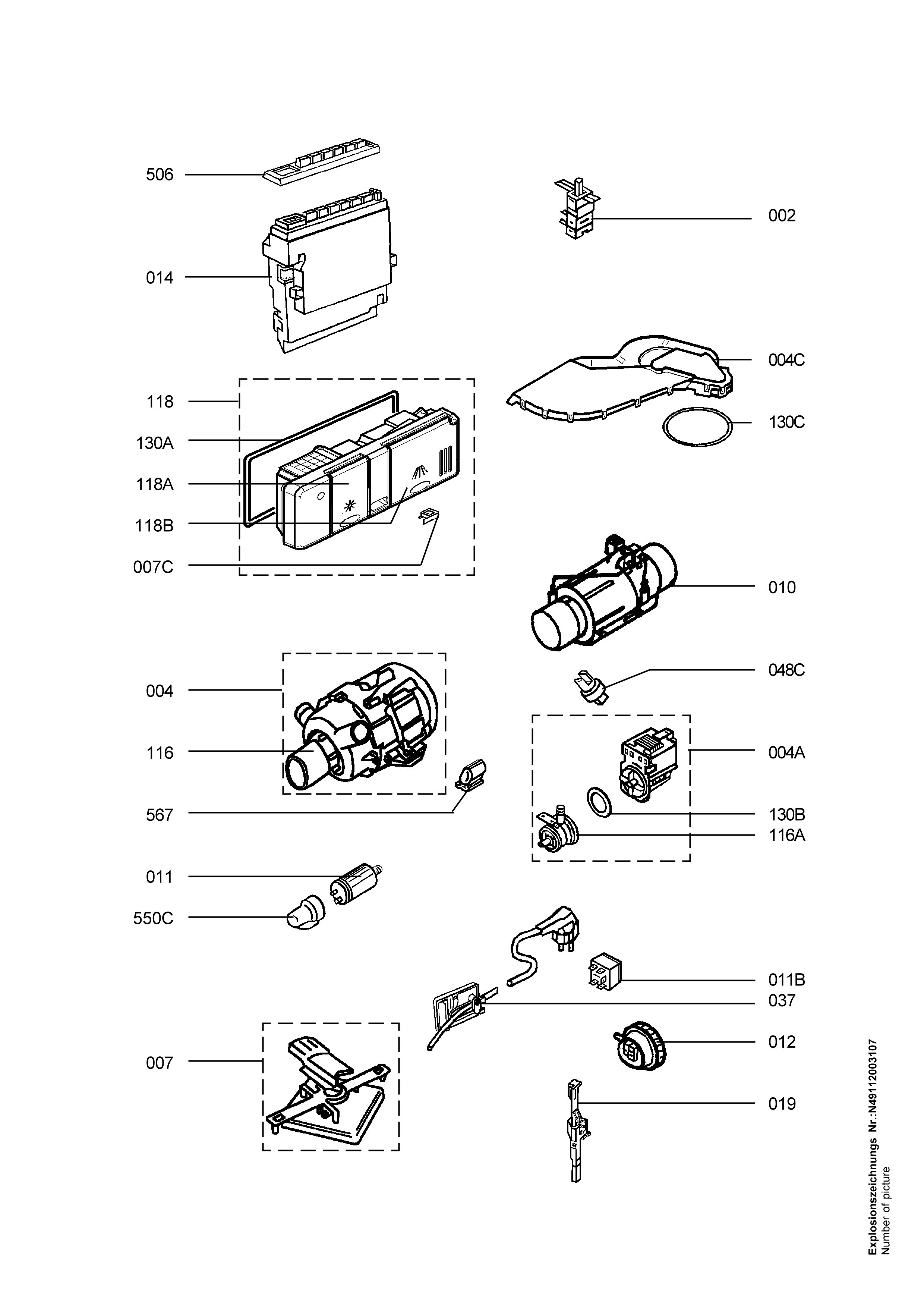 Explosionszeichnung AEG 91123514501 FAV64075VI