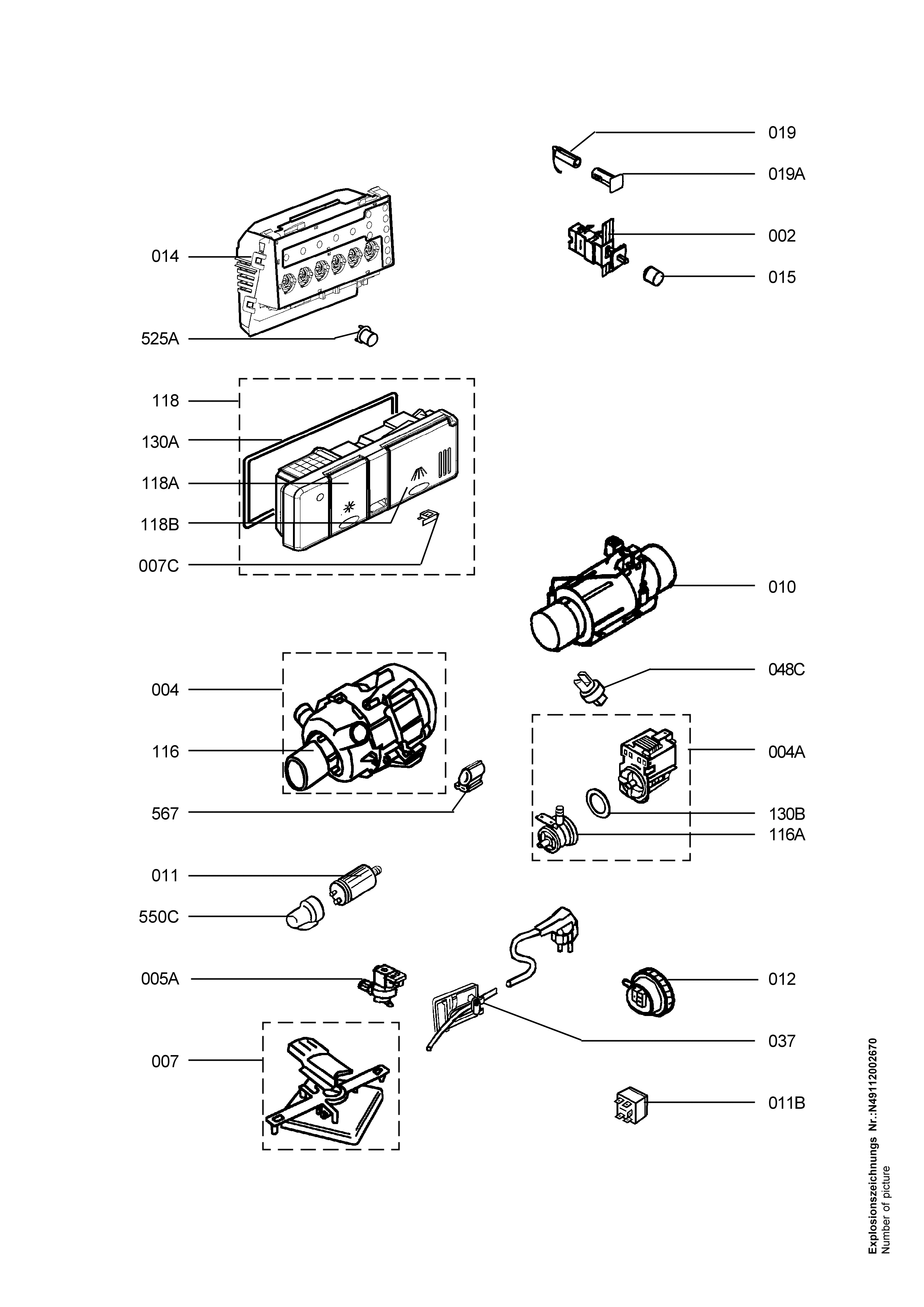 Explosionszeichnung AEG 91123511700 ESI 6150 X