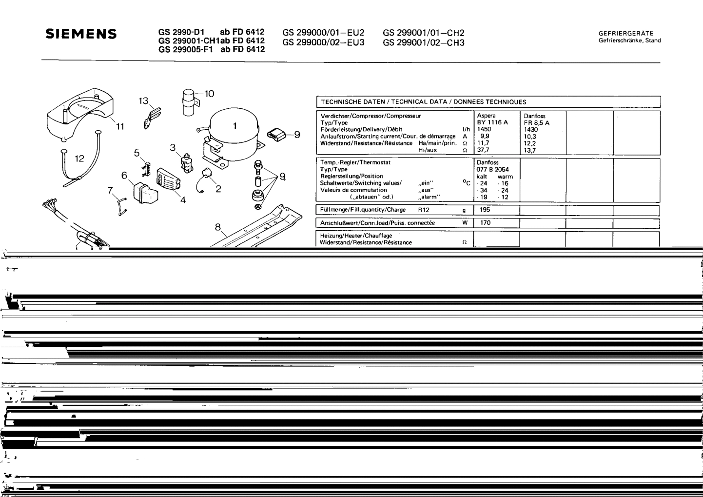 Explosionszeichnung Siemens GS299001/02