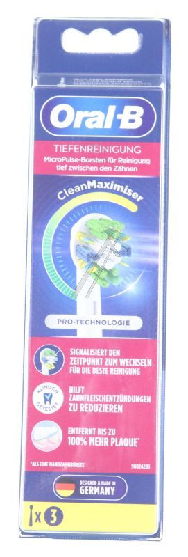 Braun 80363225 Zahnbürste - Oral-b aufsteckbürsten tiefenreinigung clean maximizer 3er