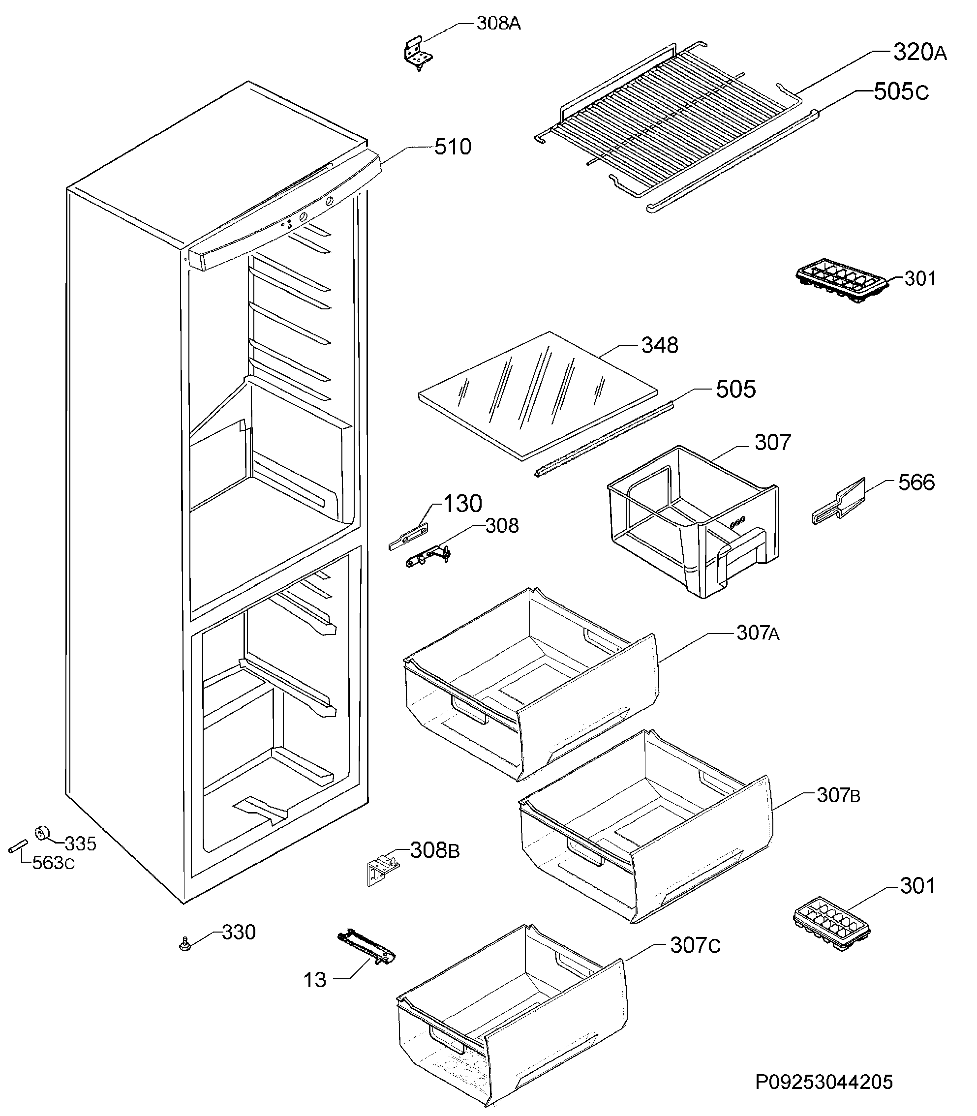 Explosionszeichnung Ikea 92503159500 LFCF22392S