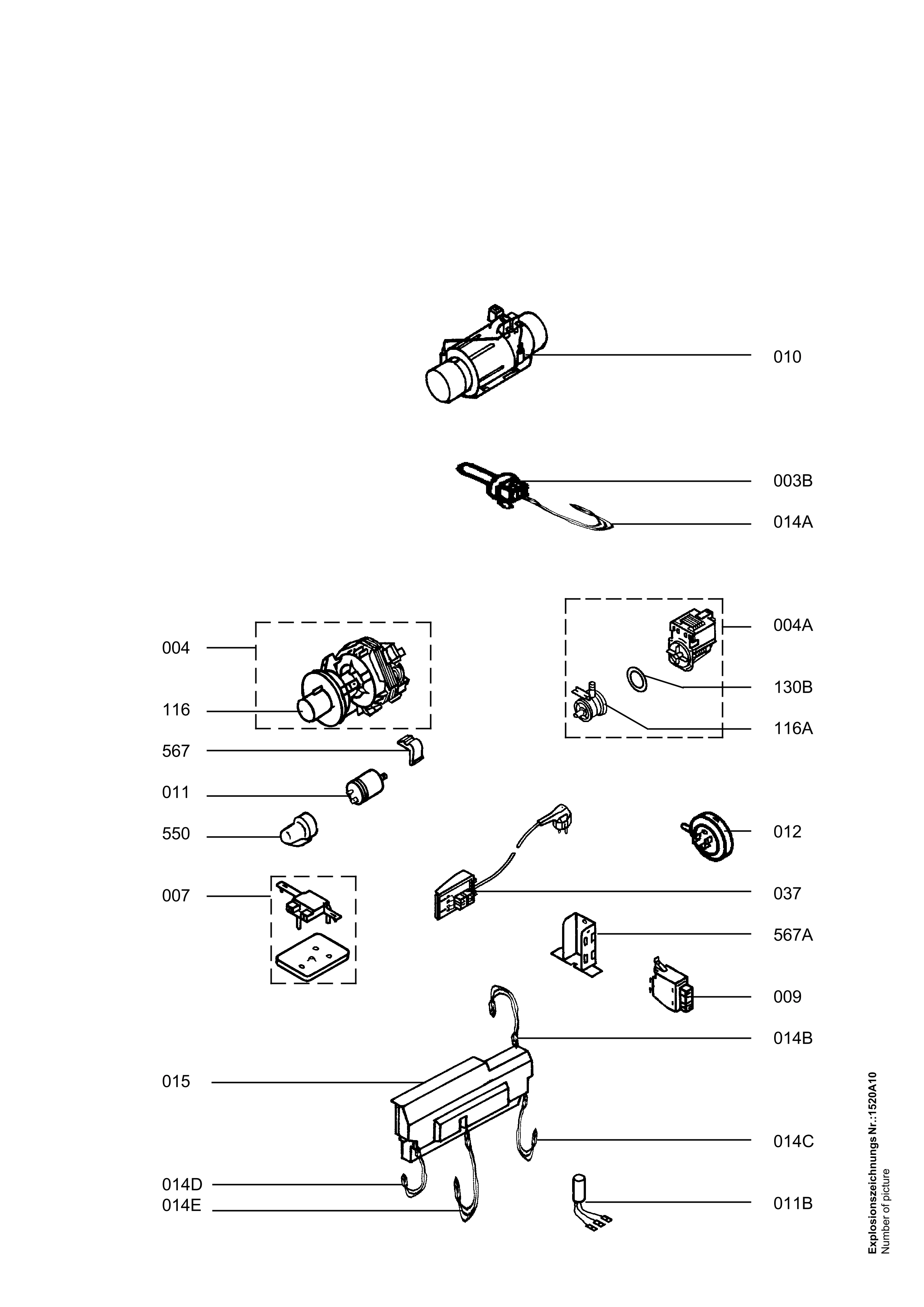 Explosionszeichnung AEG 91123232801 FAV50700 W