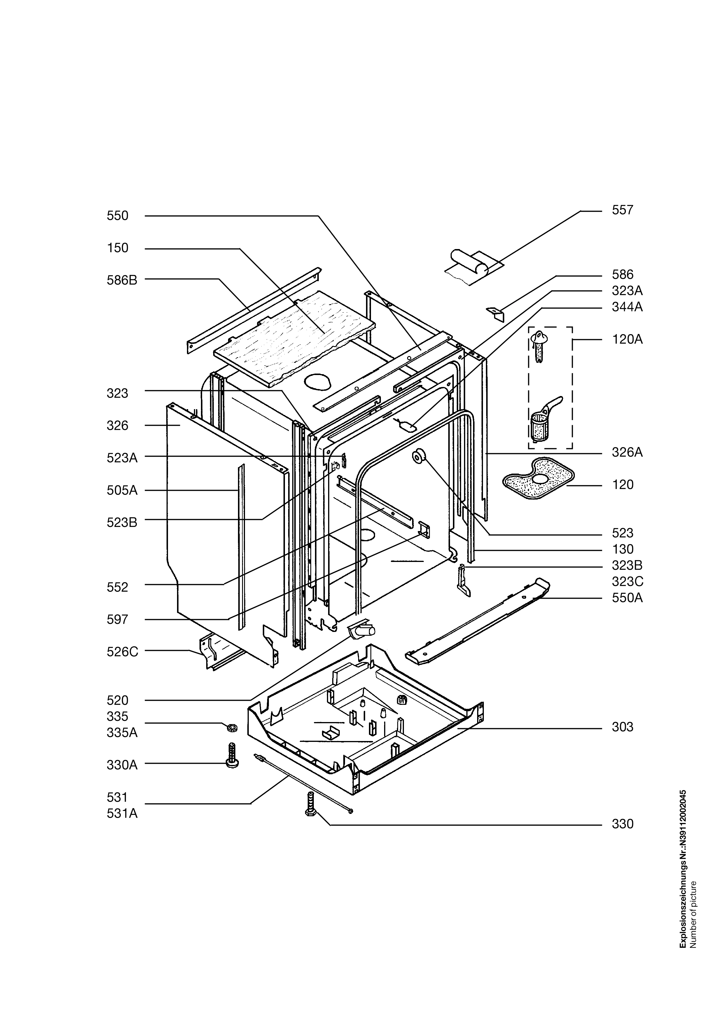 Explosionszeichnung AEG 91123614302 FAV44050UD