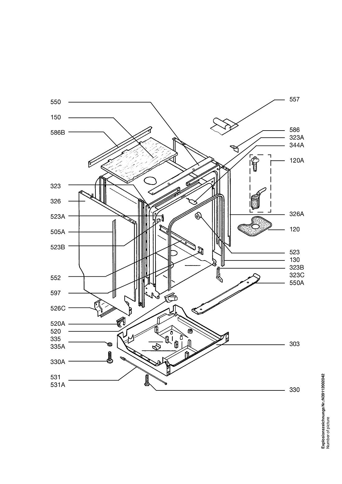 Explosionszeichnung AEG 91123511700 ESI 6150 X