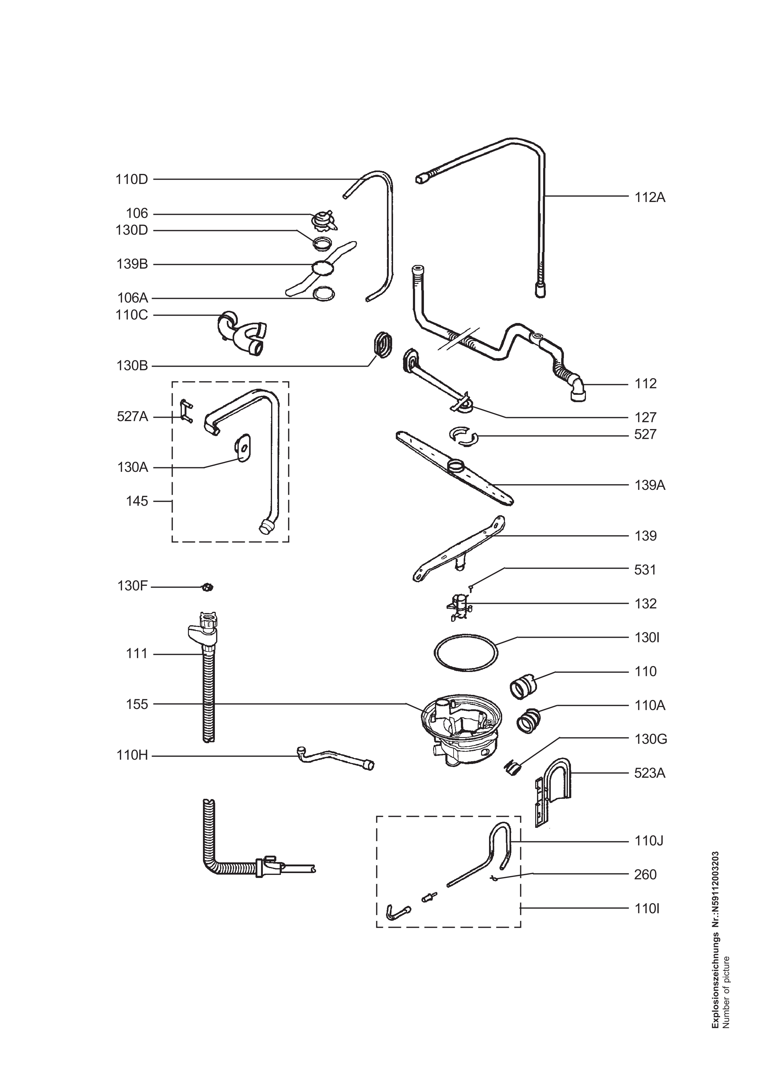 Explosionszeichnung AEG 91123520700 ESI 6280 X
