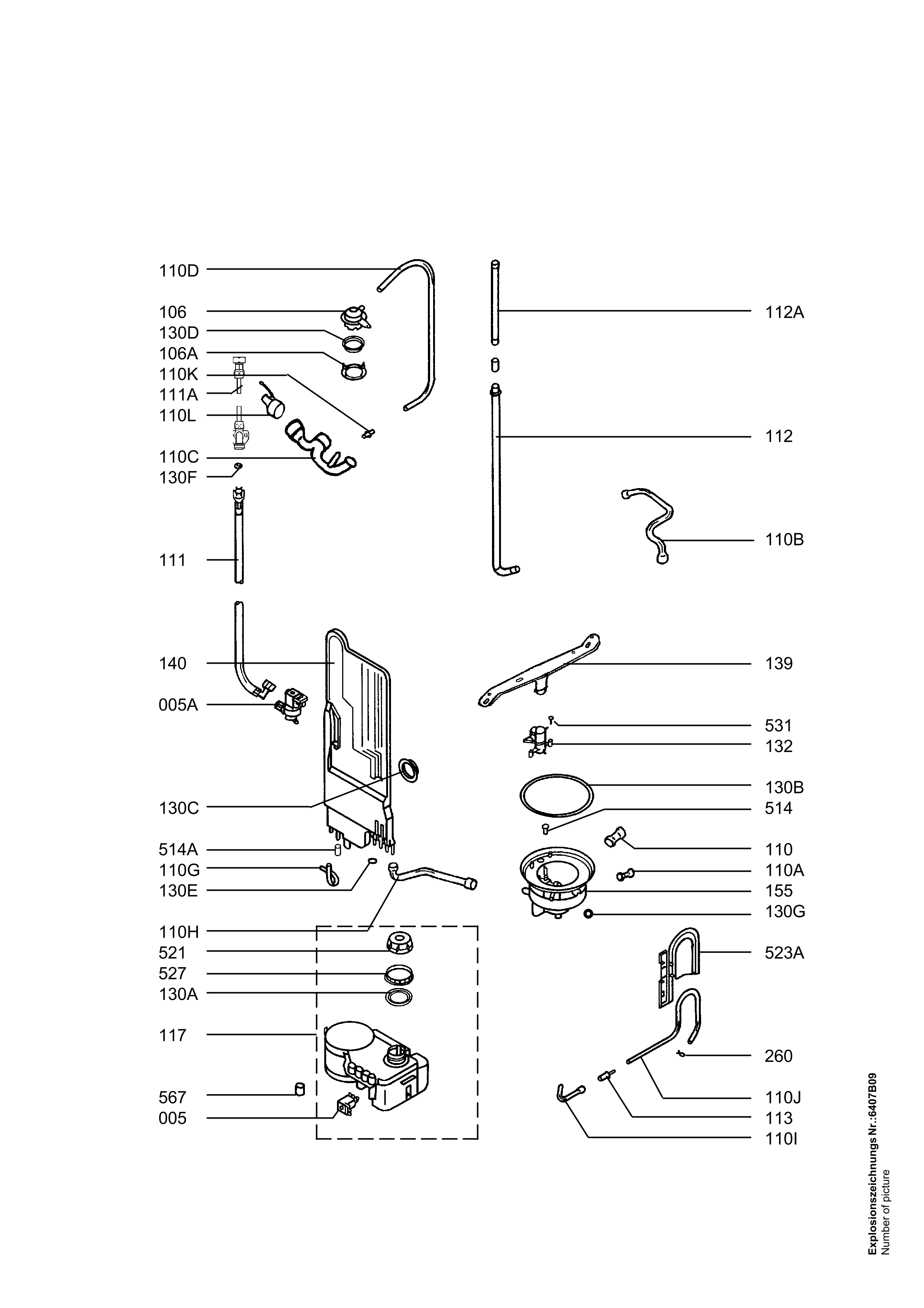 Explosionszeichnung AEG 91123609500 ESF 667 X