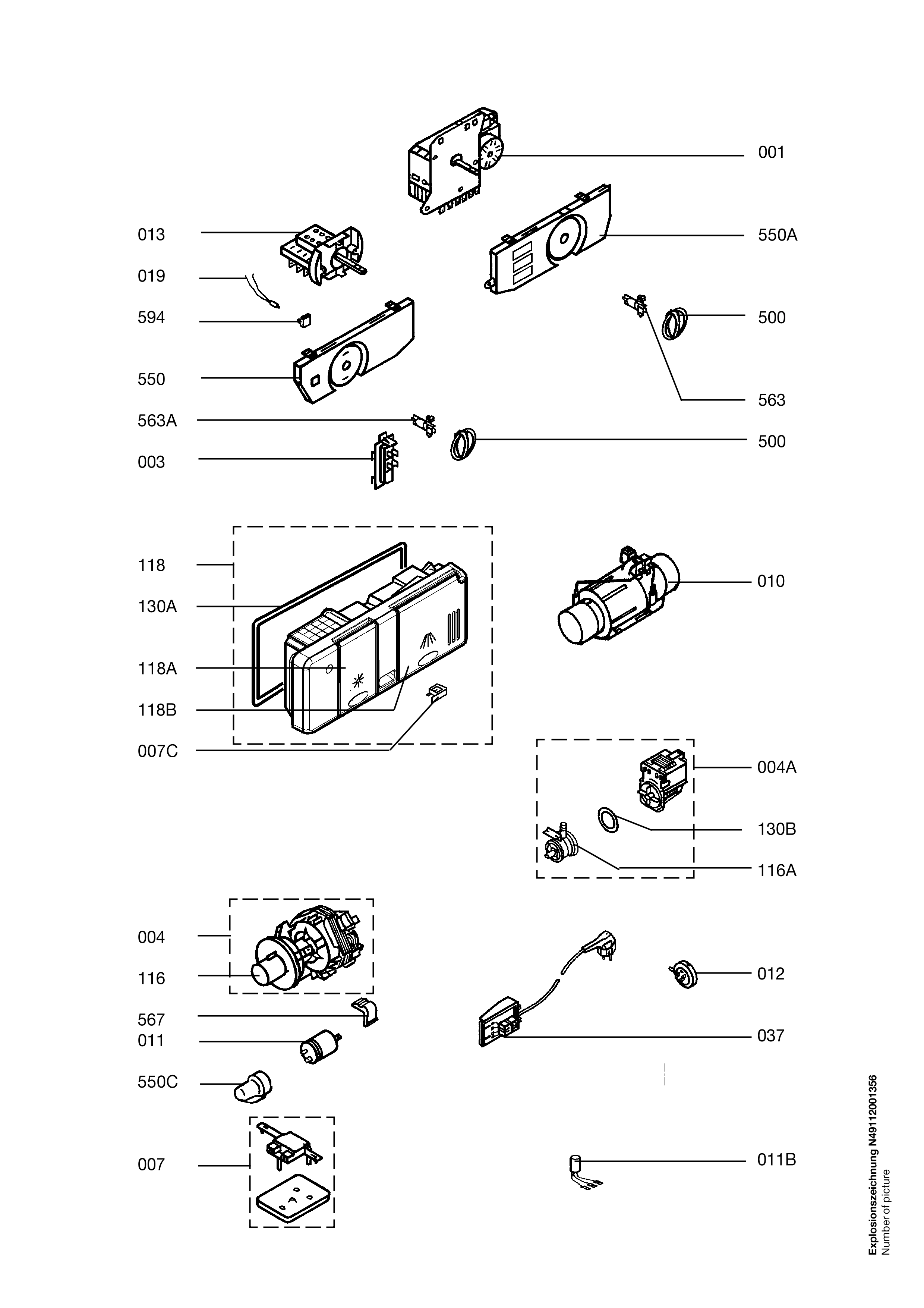 Explosionszeichnung AEG 91123447102 FAV4231I-B