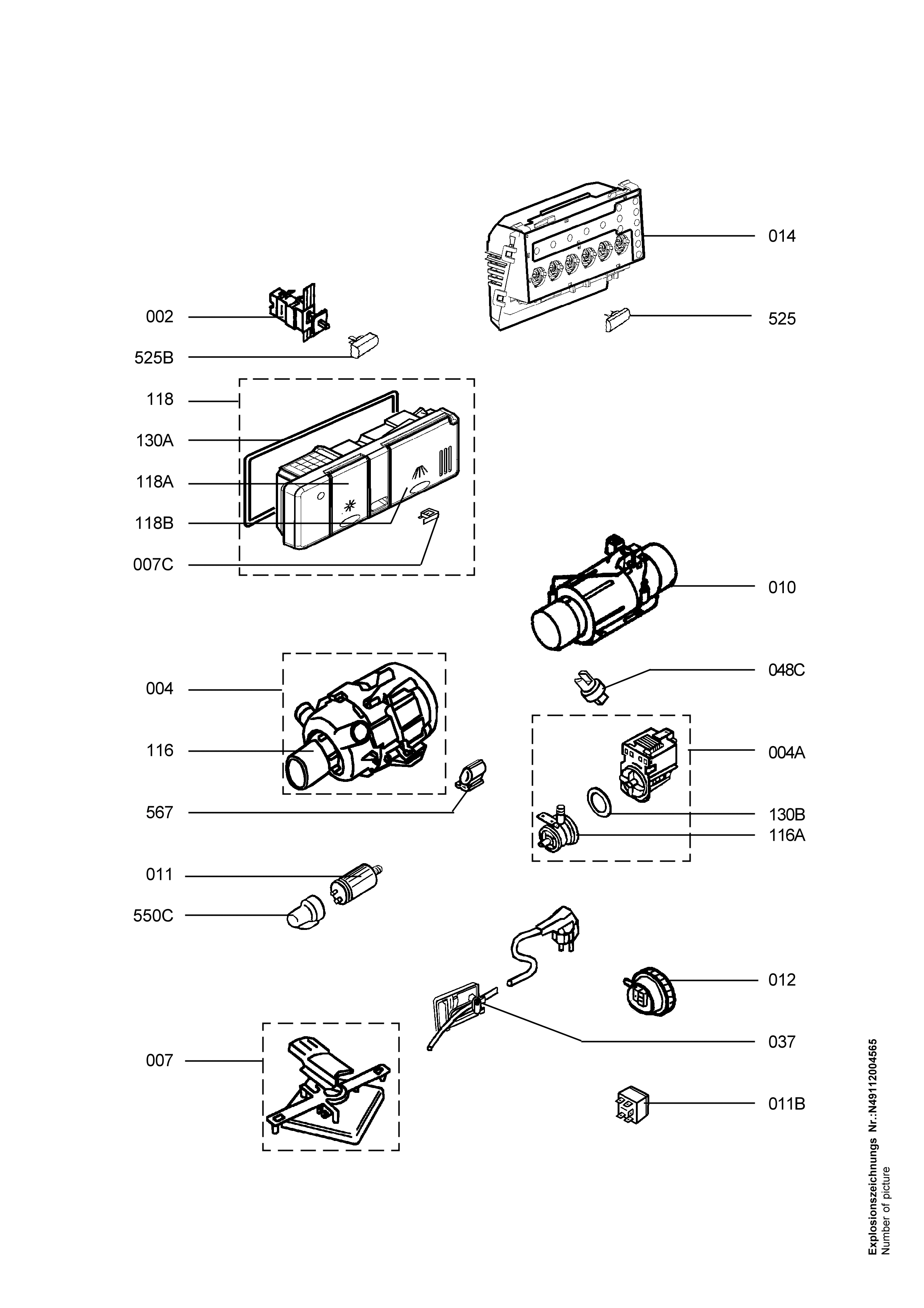 Explosionszeichnung AEG 91123631500 FAV44080UW