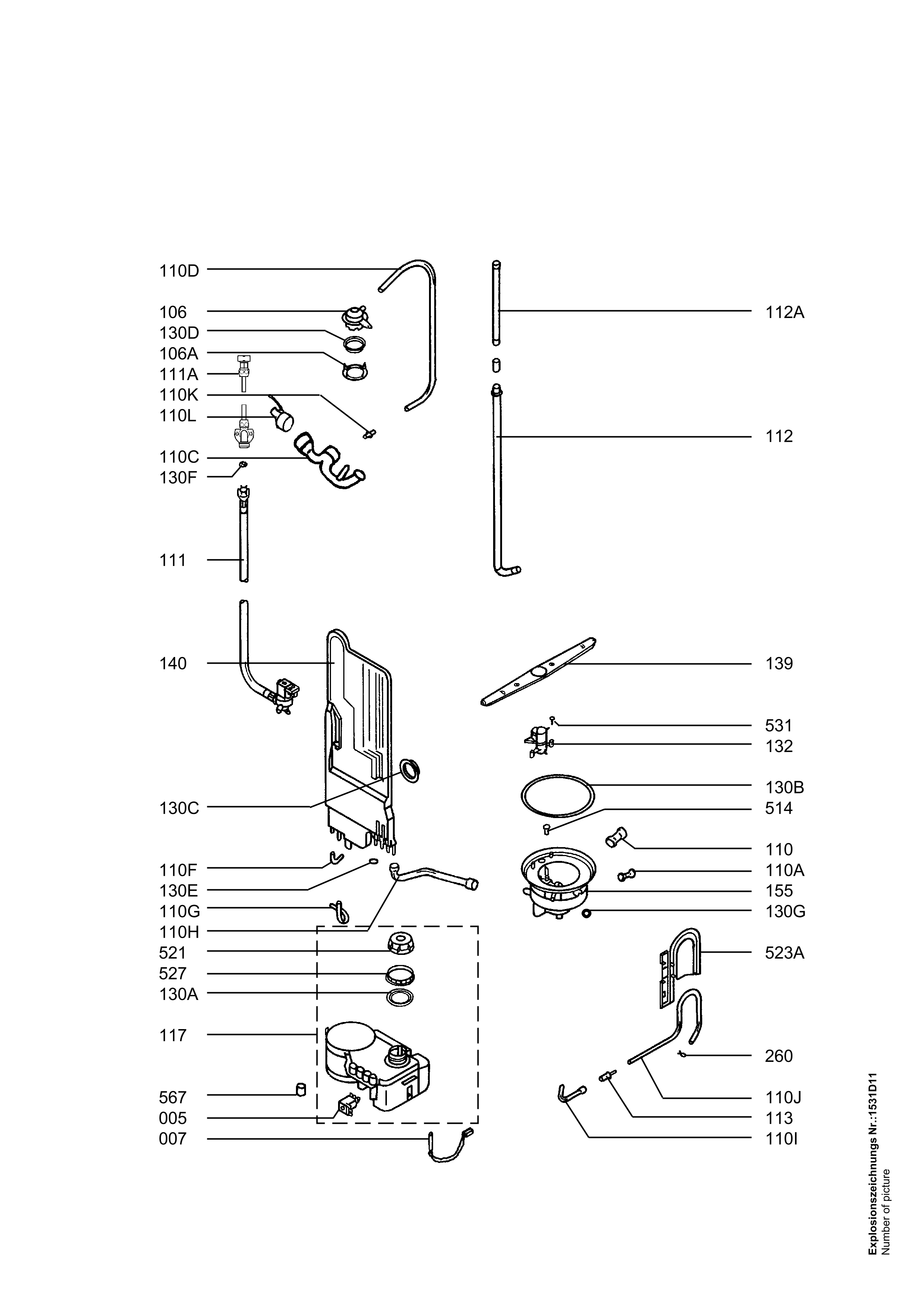 Explosionszeichnung AEG 91123444301 FAV5270I M