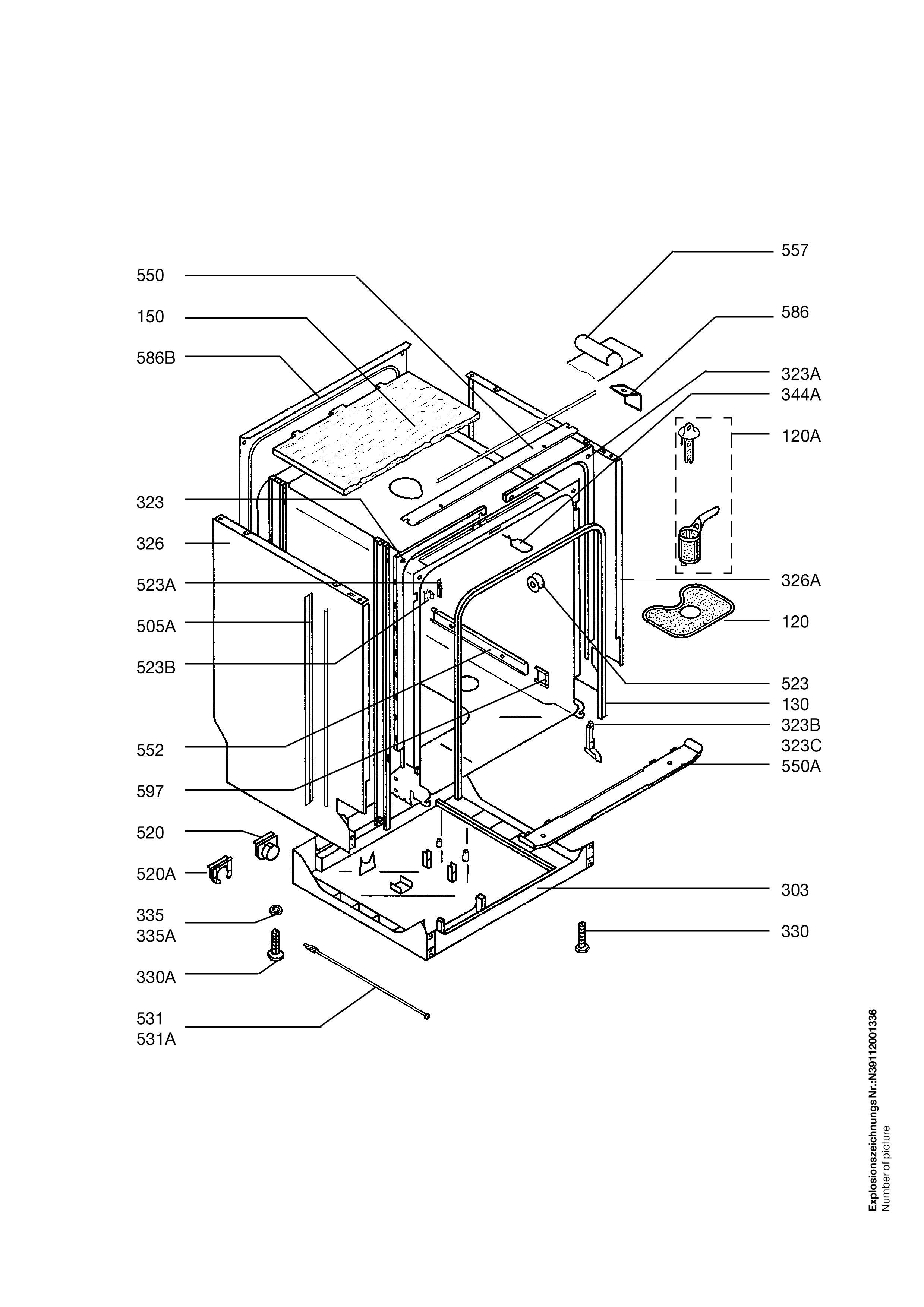 Explosionszeichnung AEG 91123452201 ESI 682 K