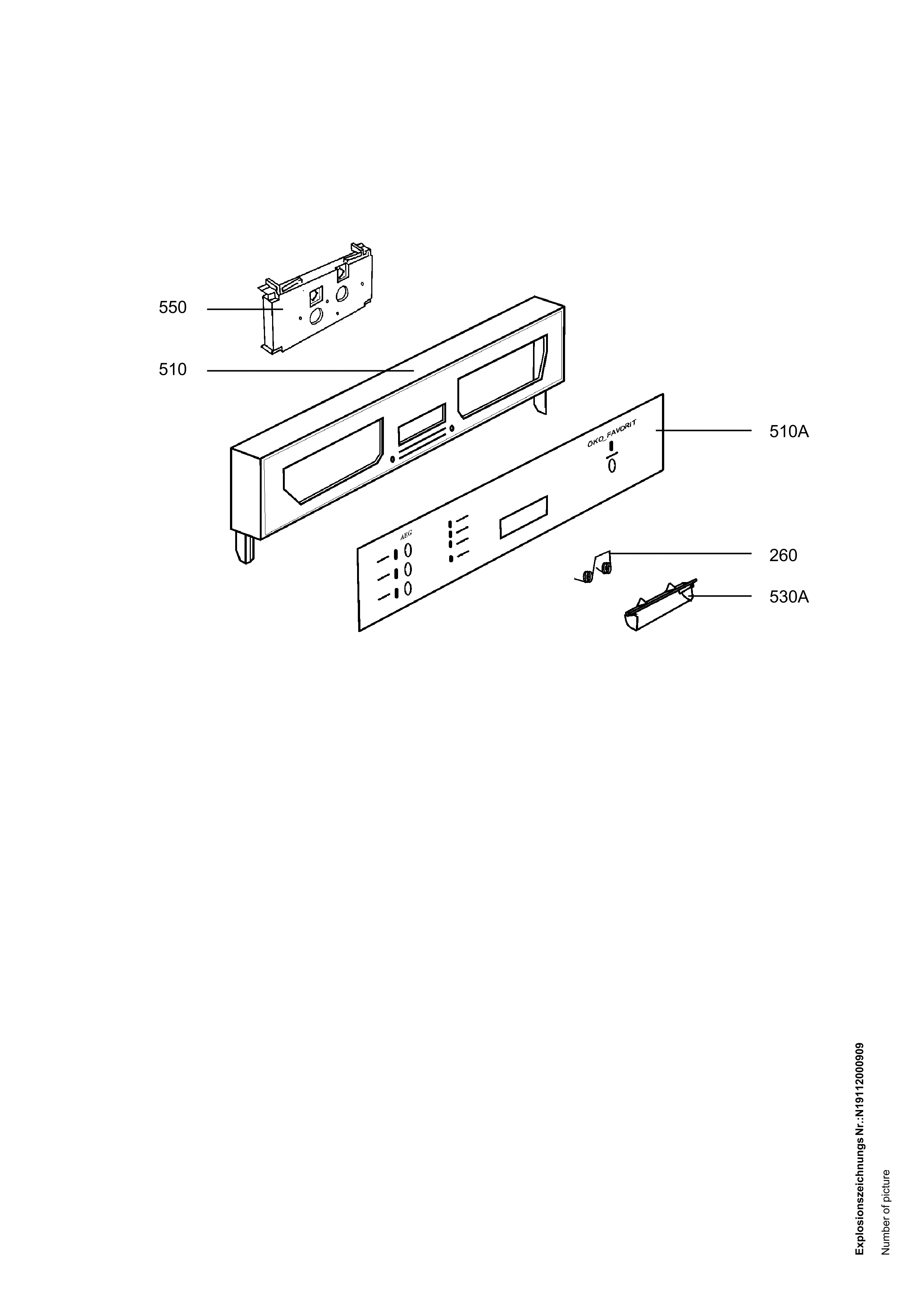 Explosionszeichnung AEG 91123477901 FAV43050I-W