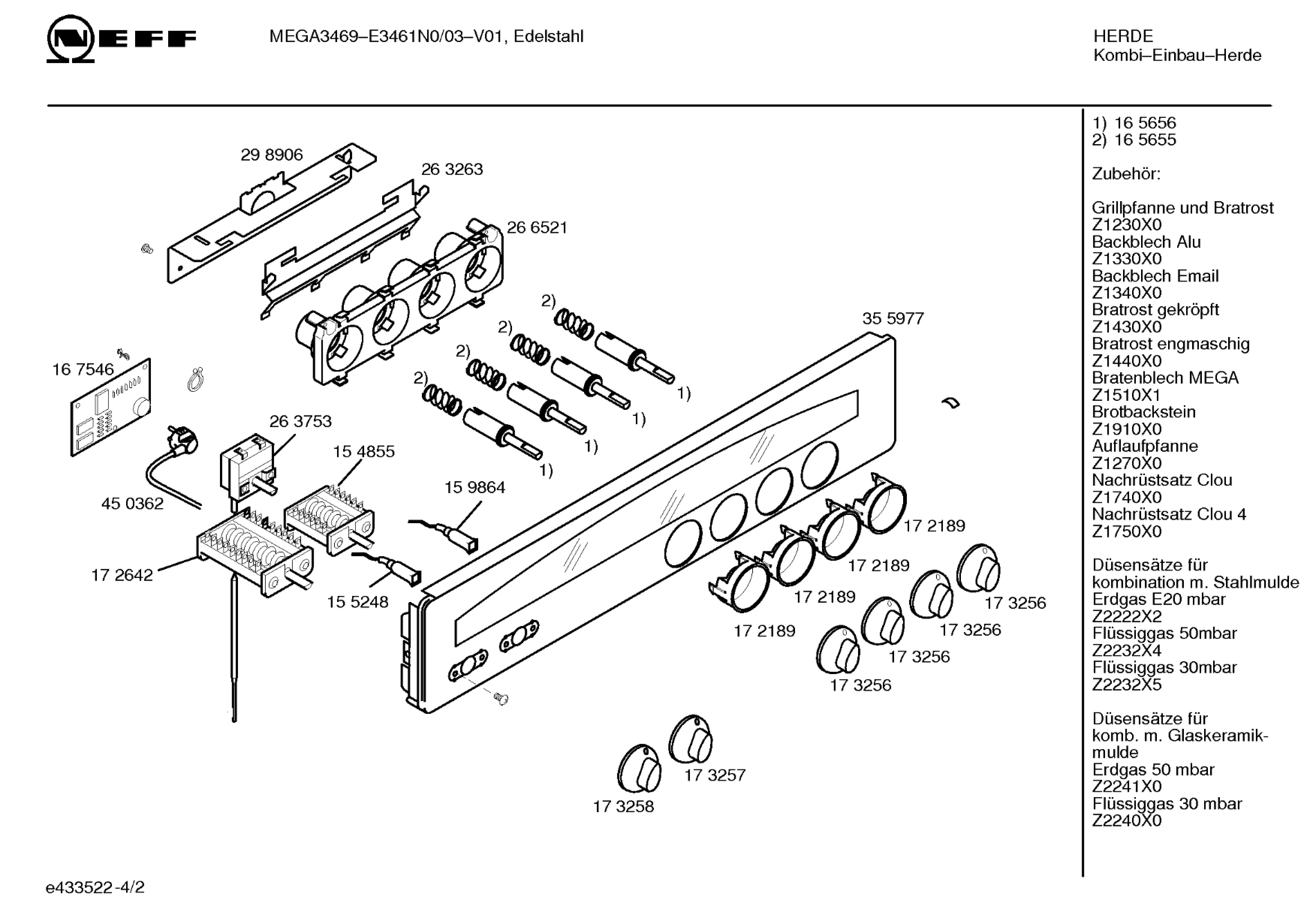 Explosionszeichnung Neff E3461N0/03 MEGA 3469