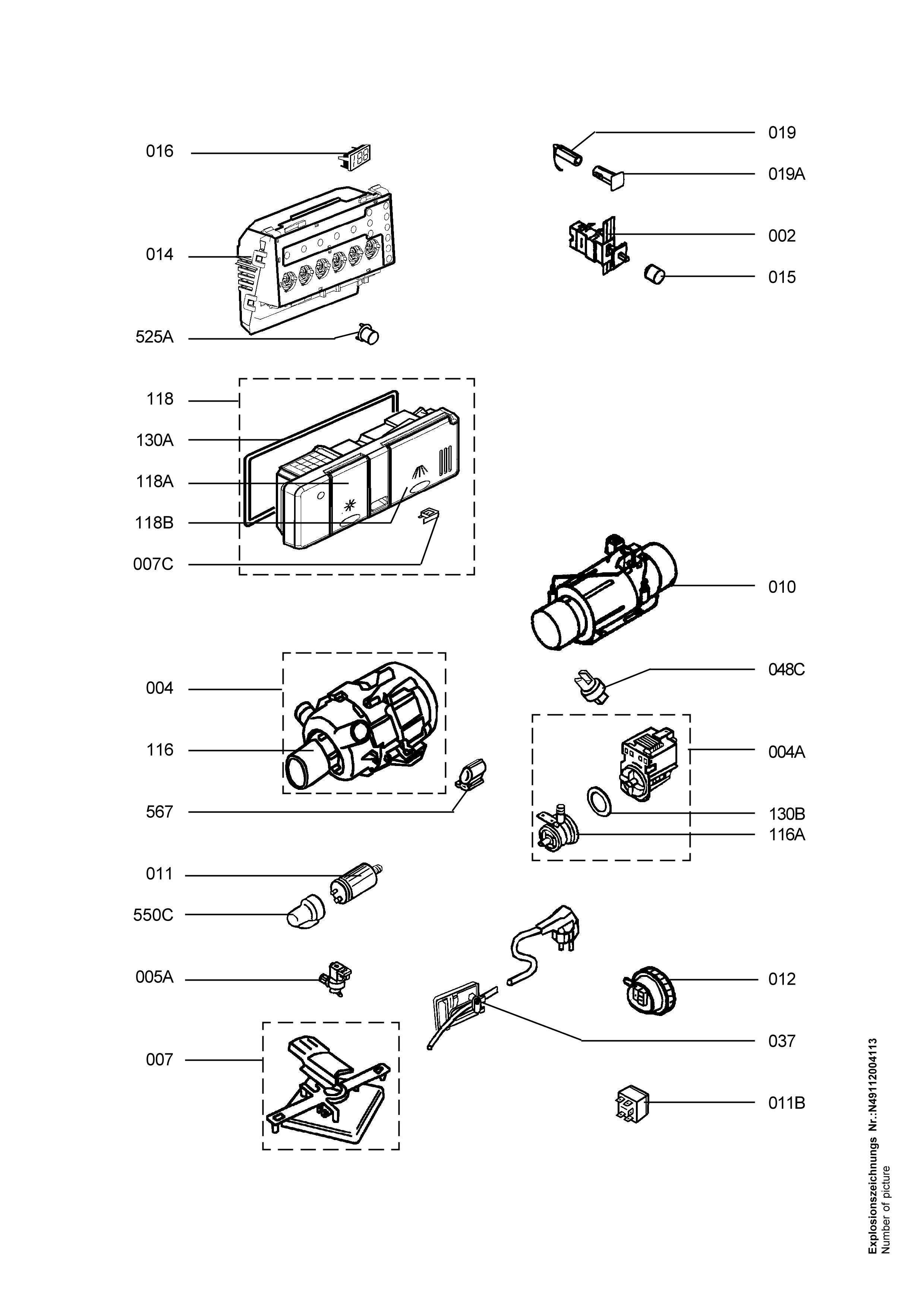 Explosionszeichnung AEG 91123500002 ESI 6236 BR