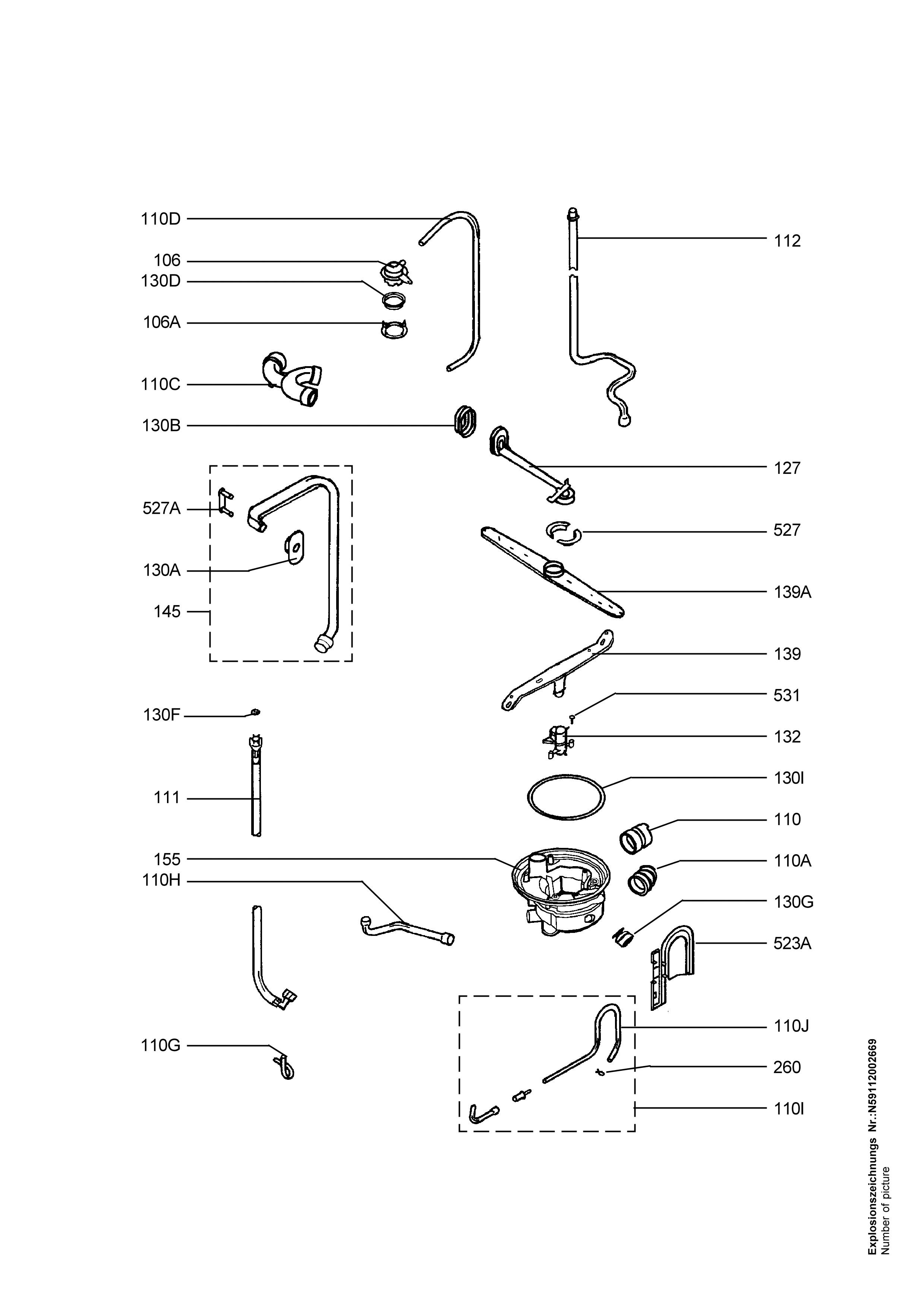 Explosionszeichnung AEG 91123511601 ESI 6231 X