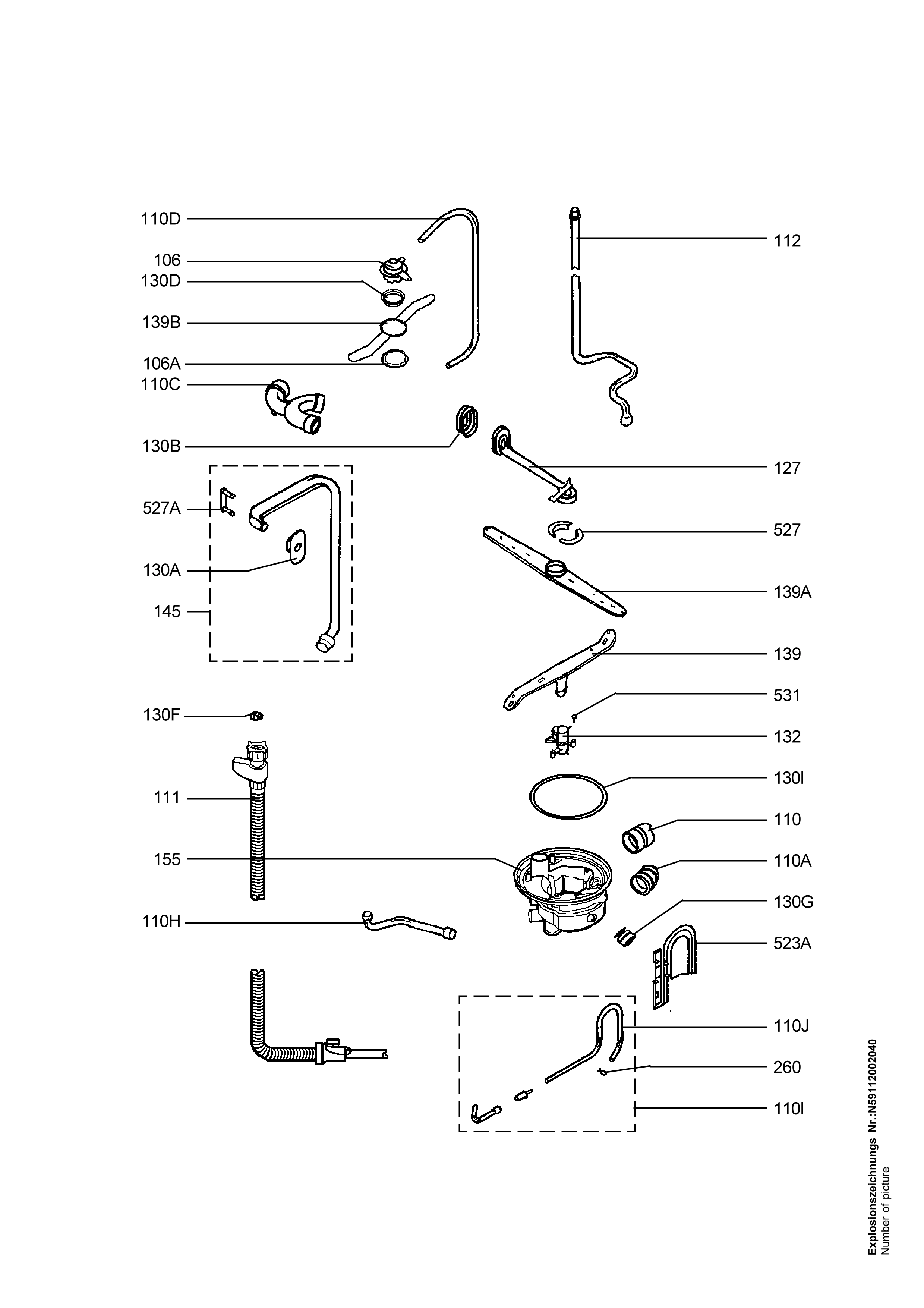 Explosionszeichnung AEG 91123478301 FAV86052I-D