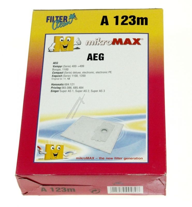 Filter Clean FL0002K Staubsaugerbeutel - A123m micromax beutel inhalt 4 + 1