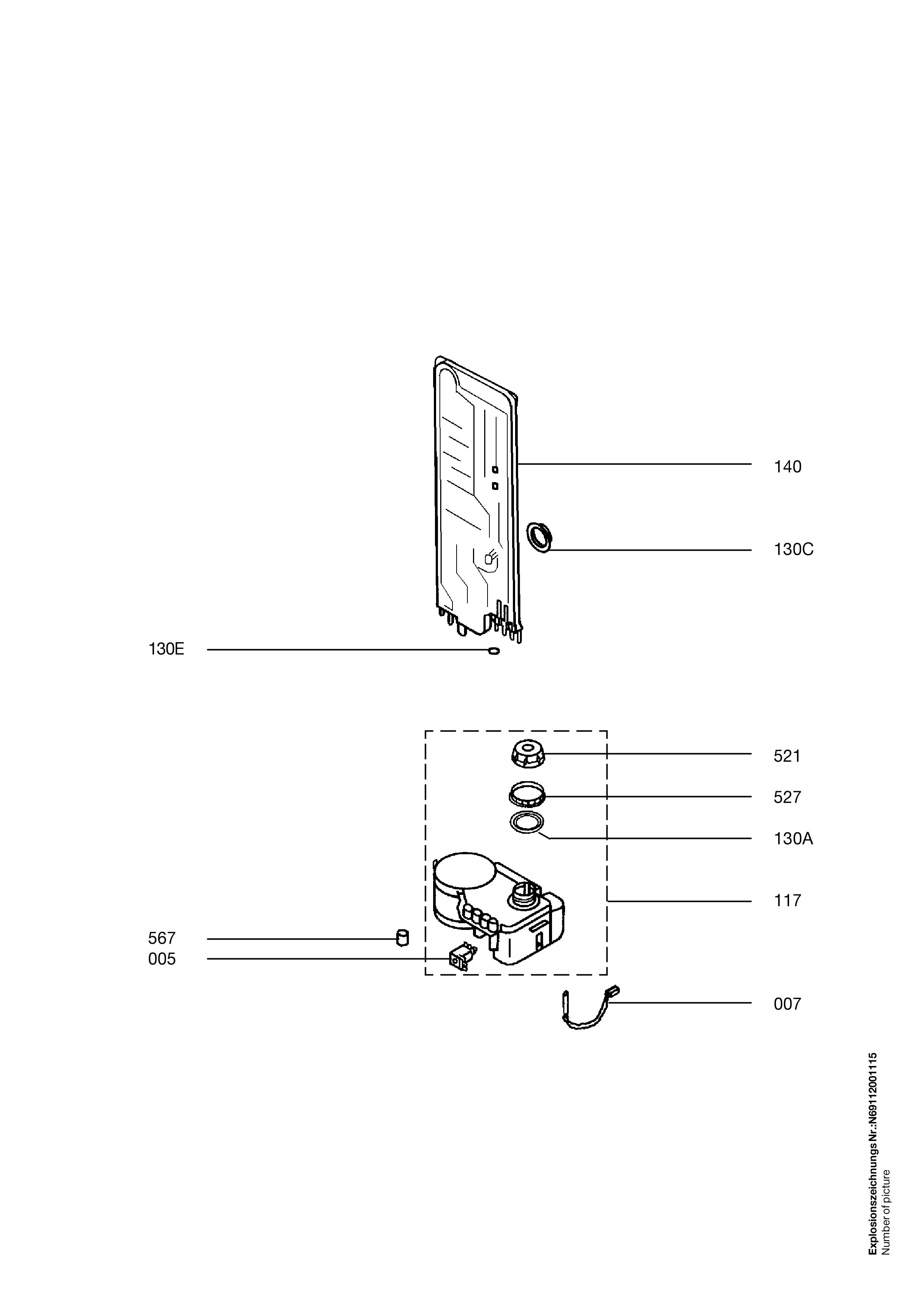 Explosionszeichnung AEG 91137301500 ESF 6270 X