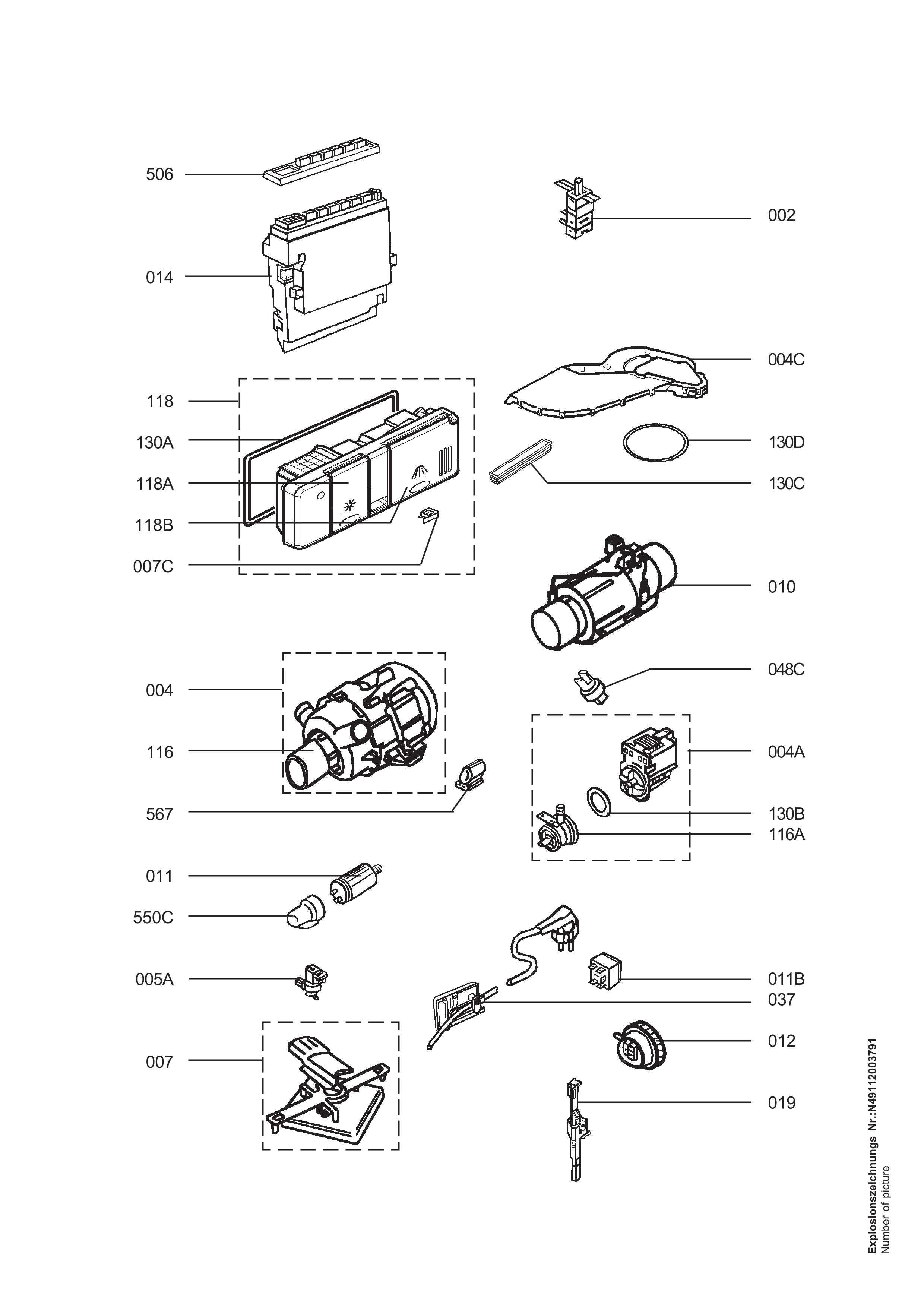 Explosionszeichnung AEG 91137200300 ESL 6251