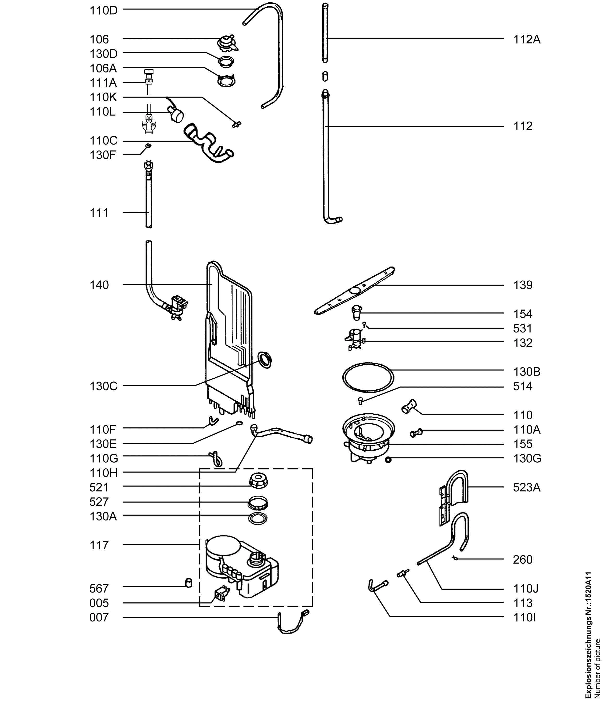 Explosionszeichnung AEG 91123432100 FAV5270 V I