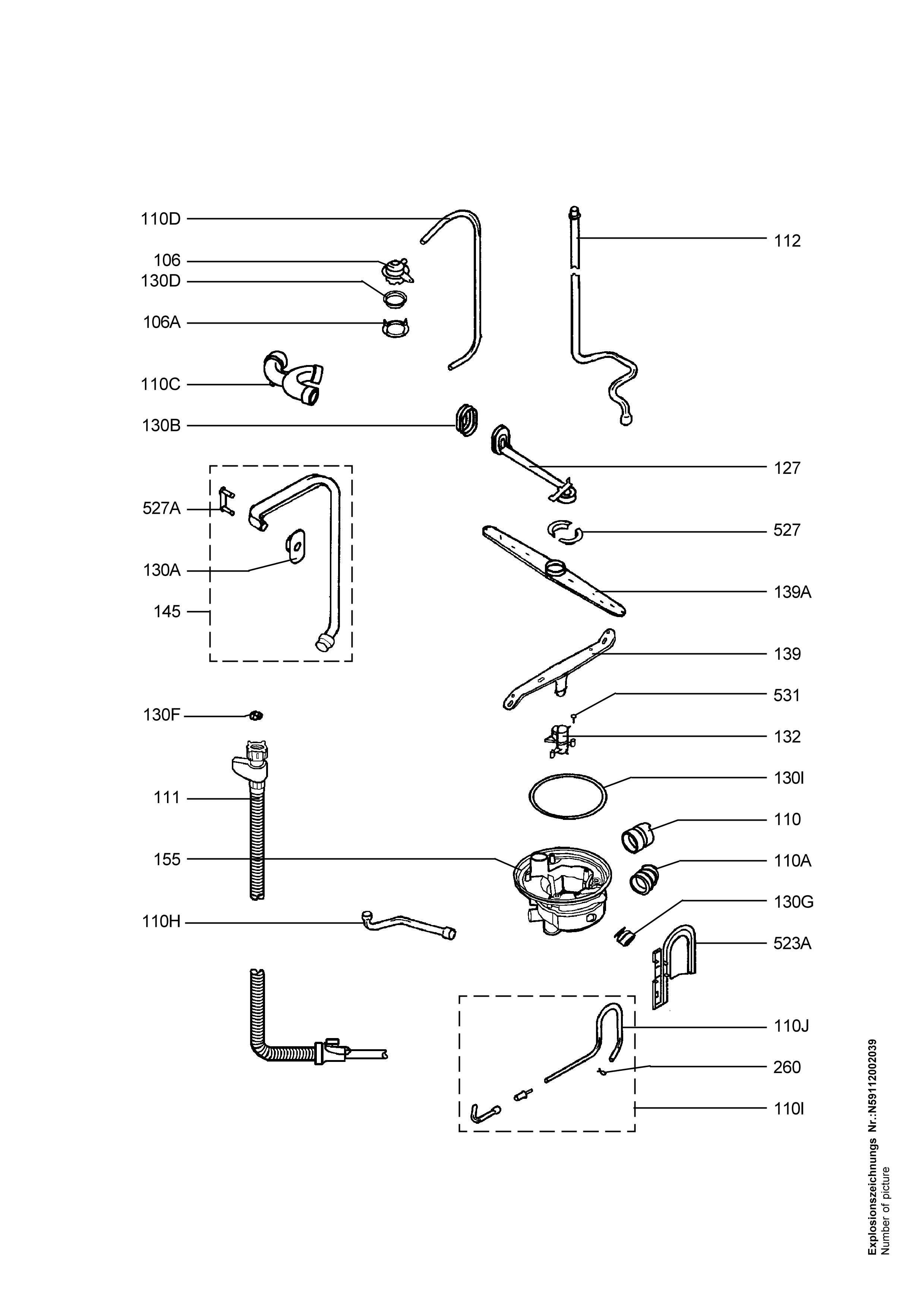 Explosionszeichnung AEG 91123255500 FAV50830M