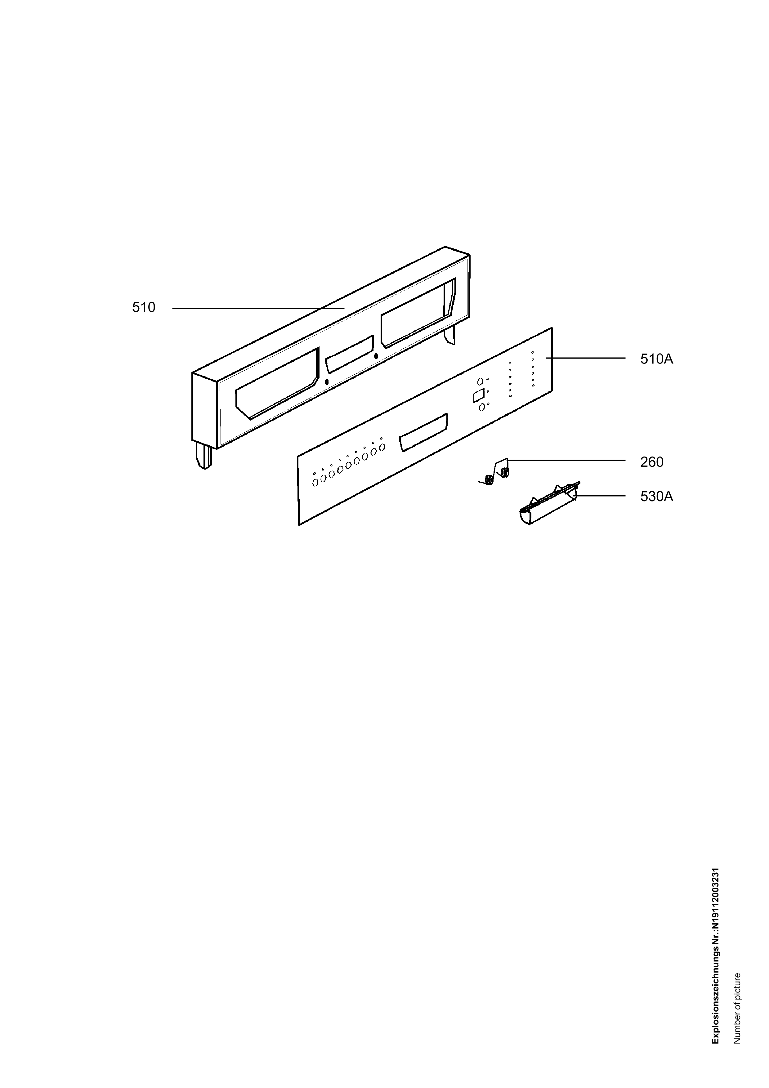 Explosionszeichnung AEG 91123500201 ESI 6260 U