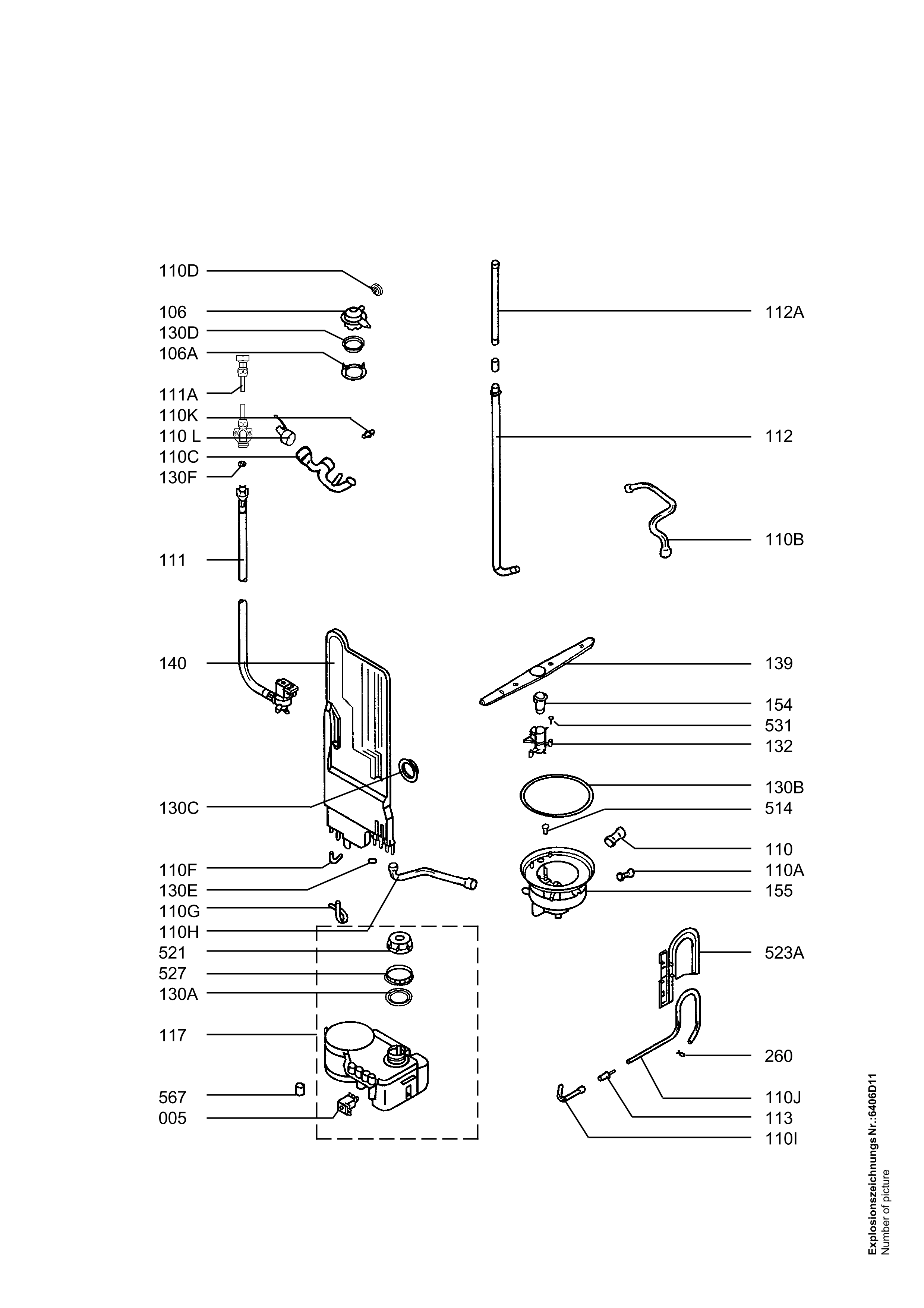 Explosionszeichnung AEG 91123442600 FAV3231 I D