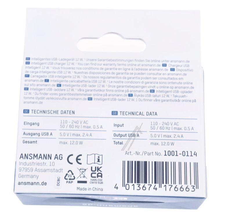 Assmann 10010114 - Hc212 1001-0114 doppel usb ladegerät / netzteil, 2,4a