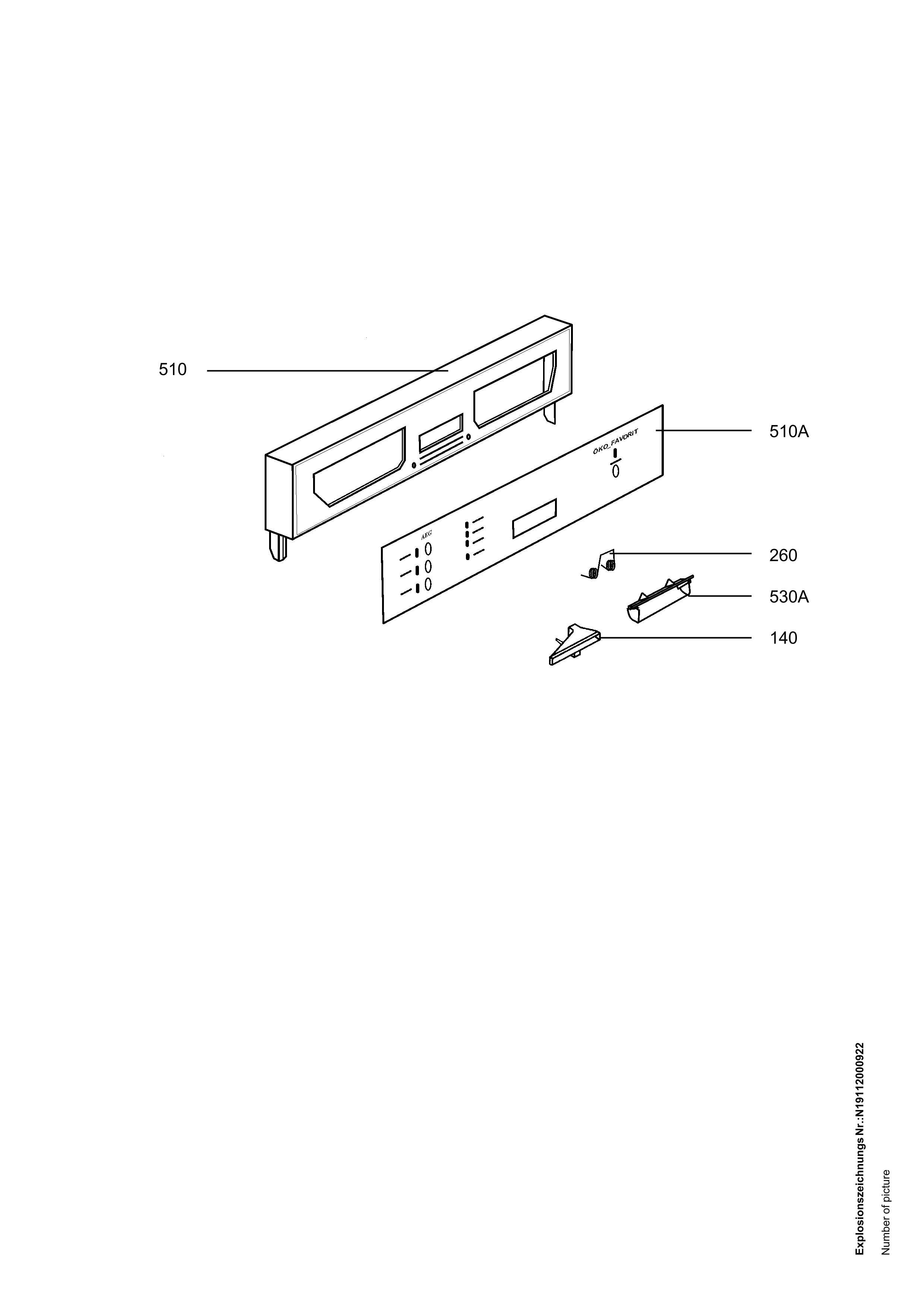 Explosionszeichnung AEG 91123461500 FAV40869IW