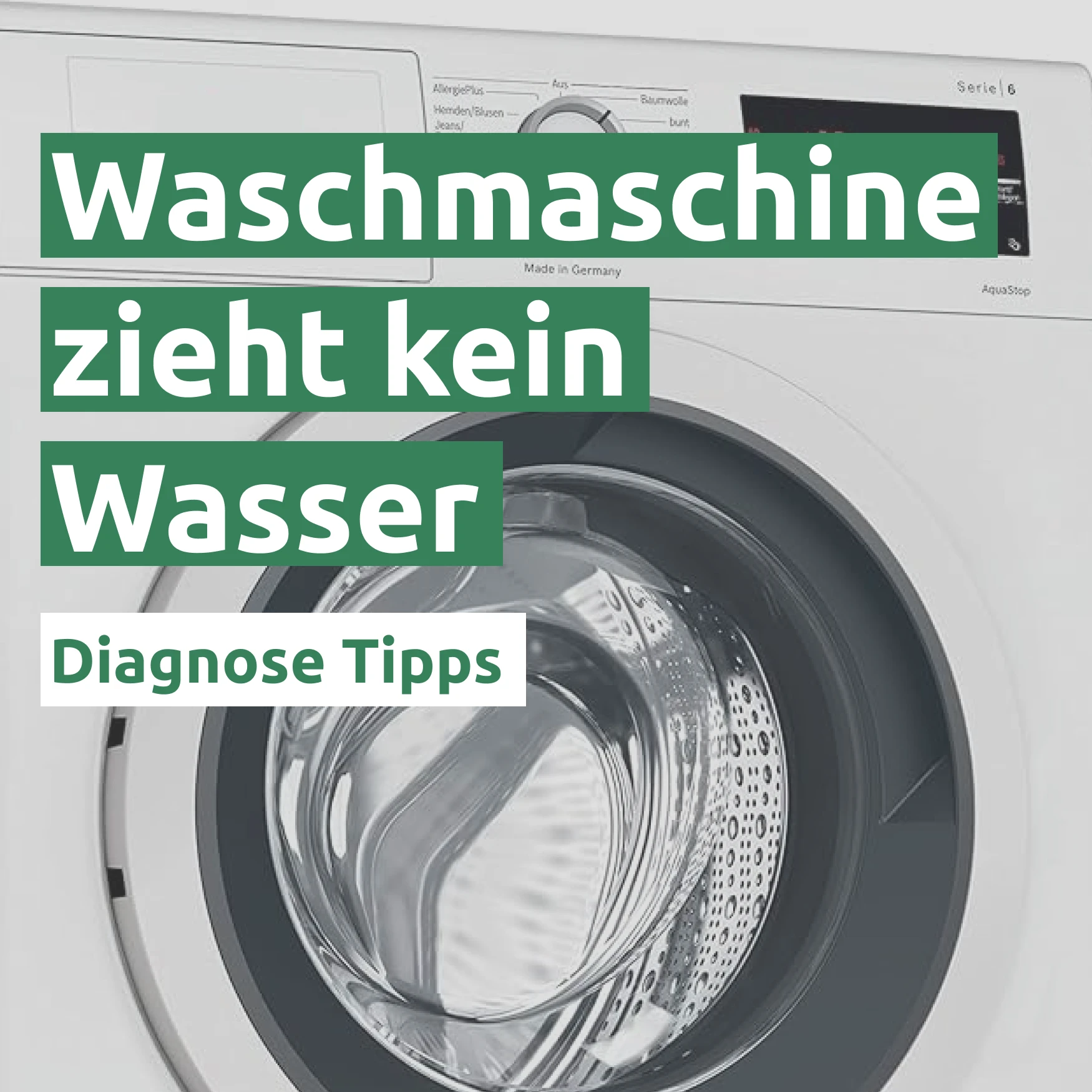 Waschmaschine zieht kein Wasser