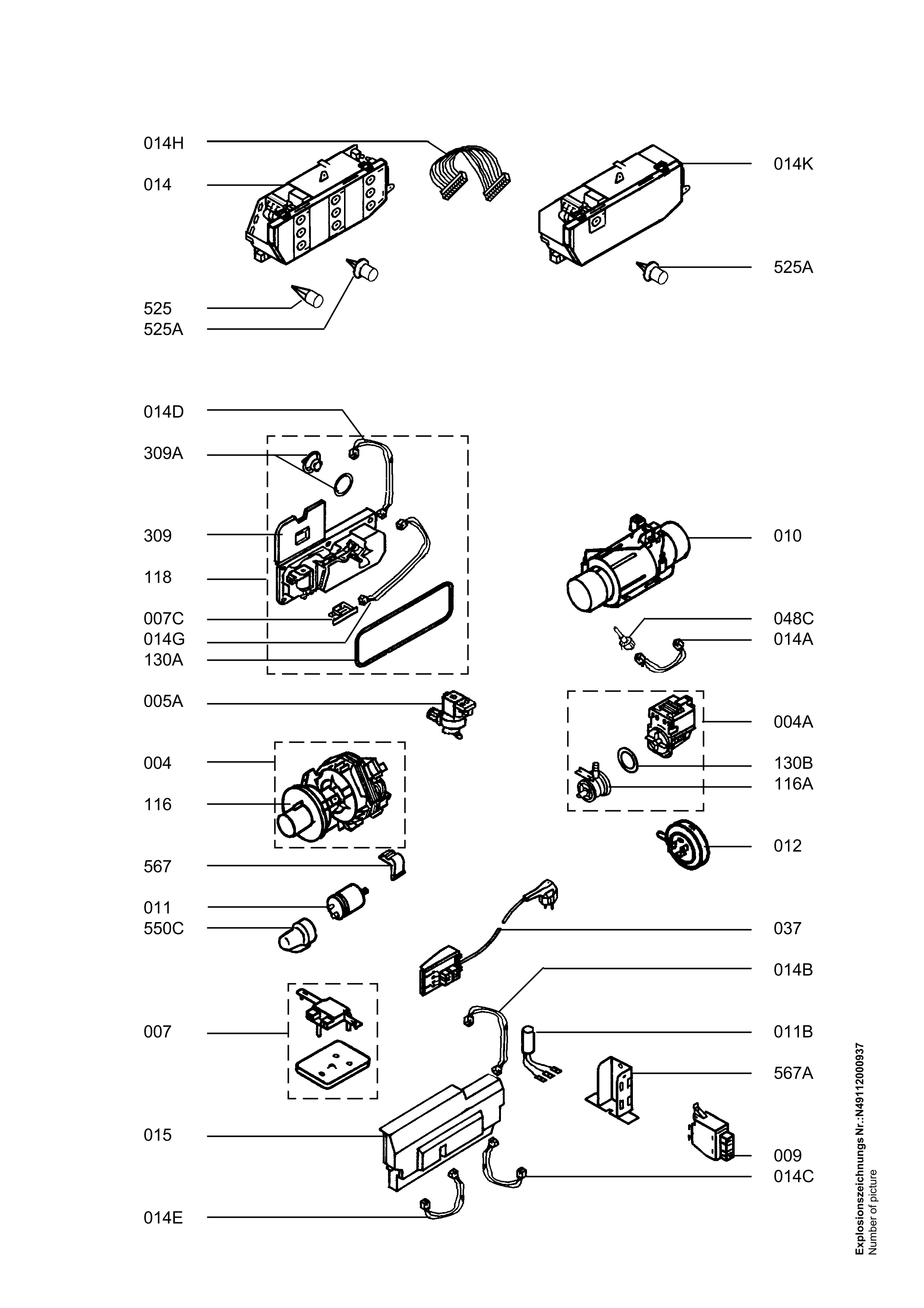 Explosionszeichnung AEG 91123227501 FAV5070 W
