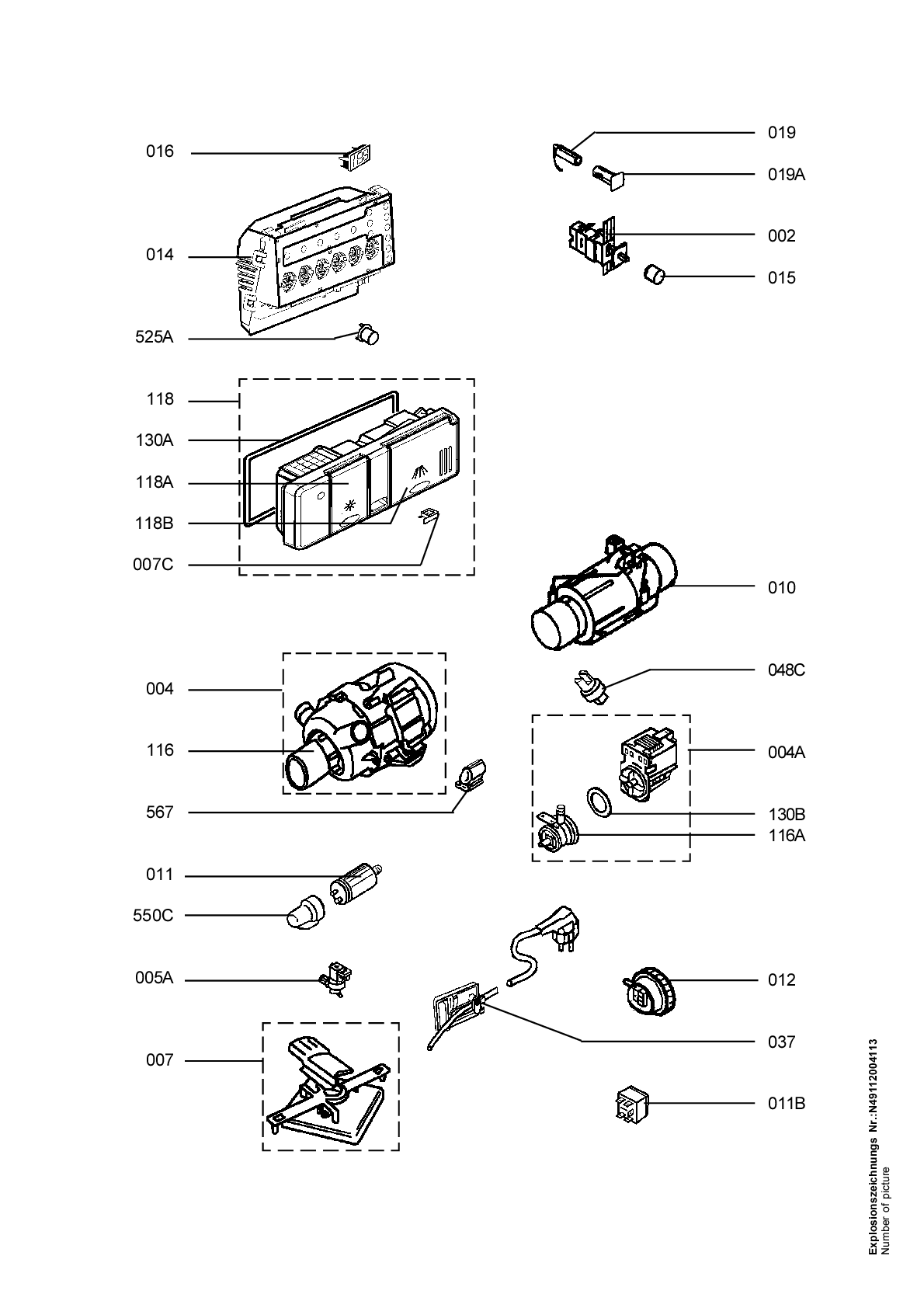 Explosionszeichnung AEG 91123500402 ESI 6236 CN