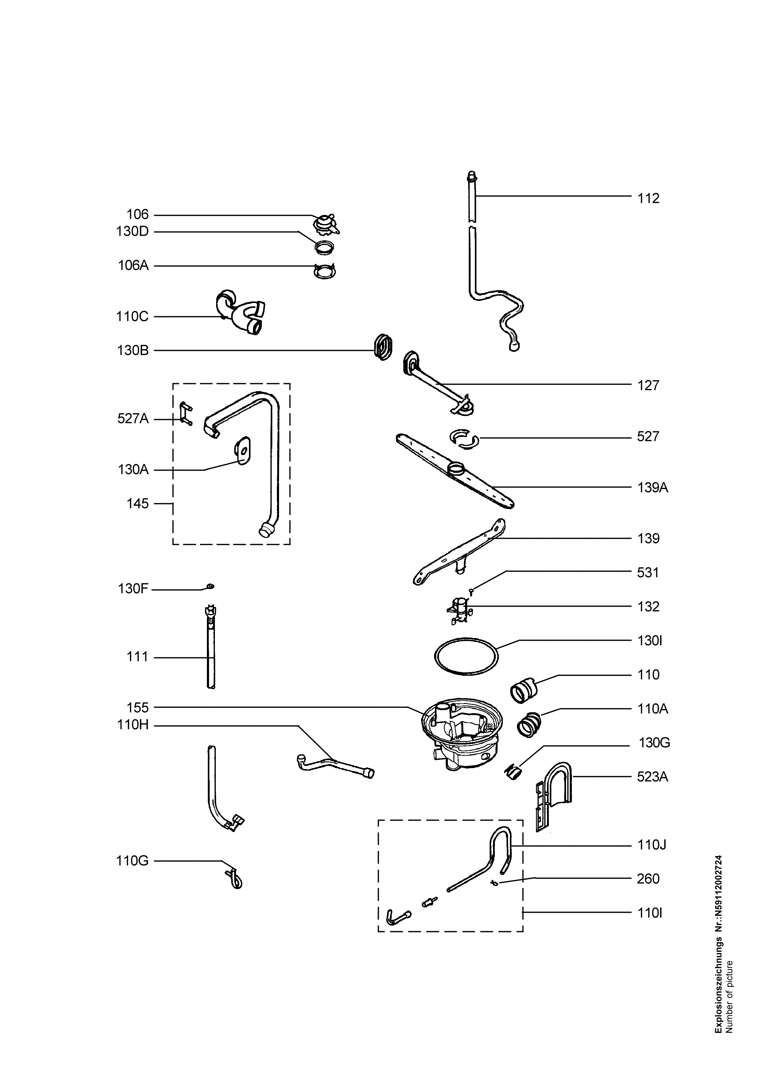 Explosionszeichnung AEG 91123500400 ESI 6236 CN