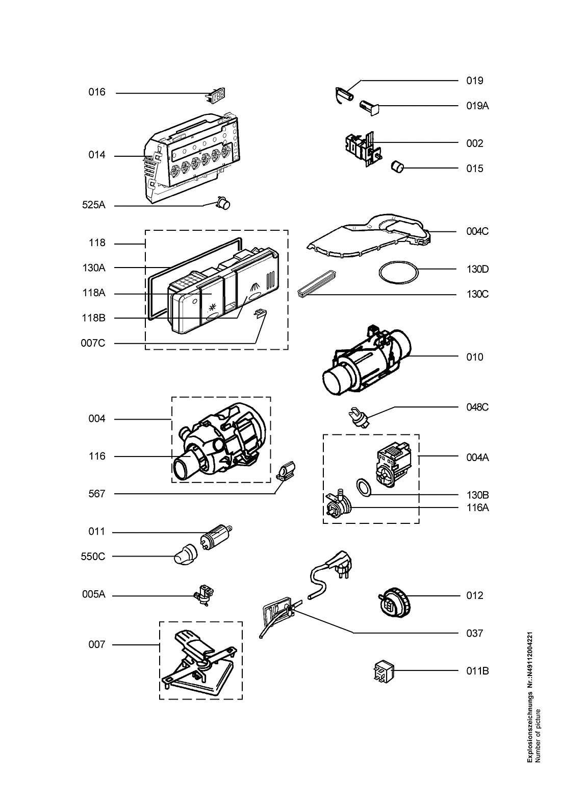 Explosionszeichnung AEG 91123263101 ESF 6247 X