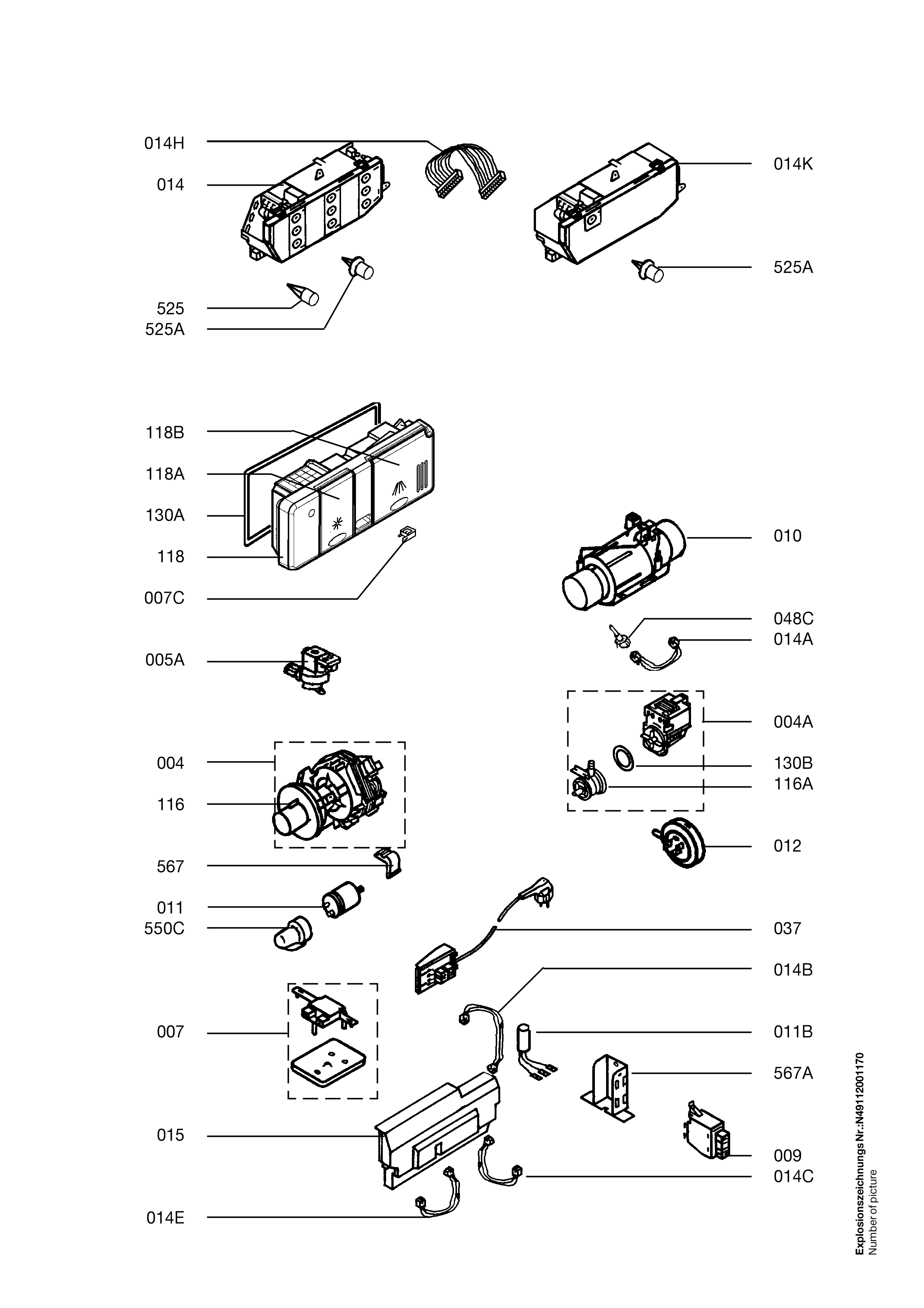 Explosionszeichnung AEG 91123457001 ESI 662 CN